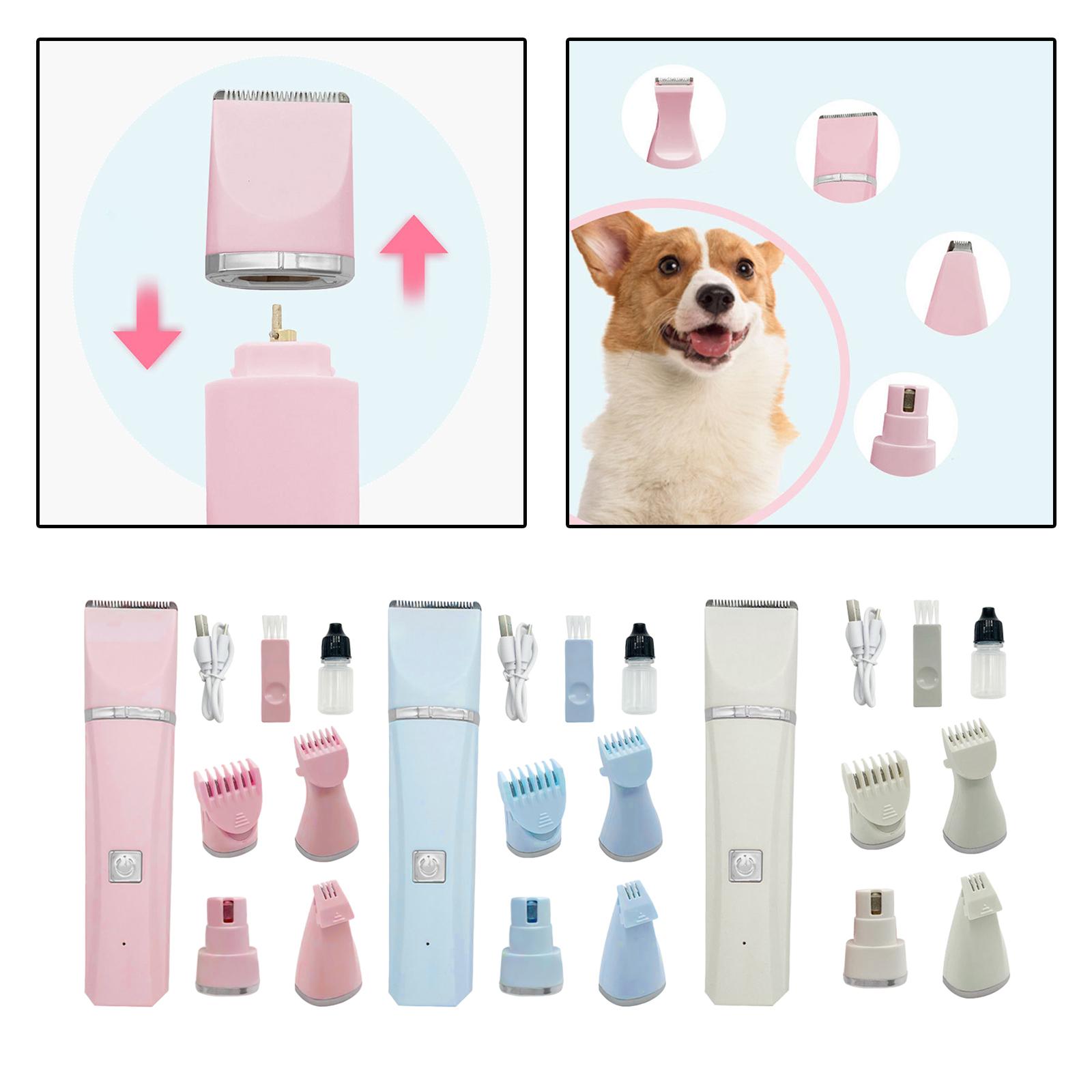 Electric Pet Dog Grooming Kit Nail Polisher Low Noise USB Rechargeable for Eyes, Ears, Face, Paws Hair Clippers for Dogs Cats