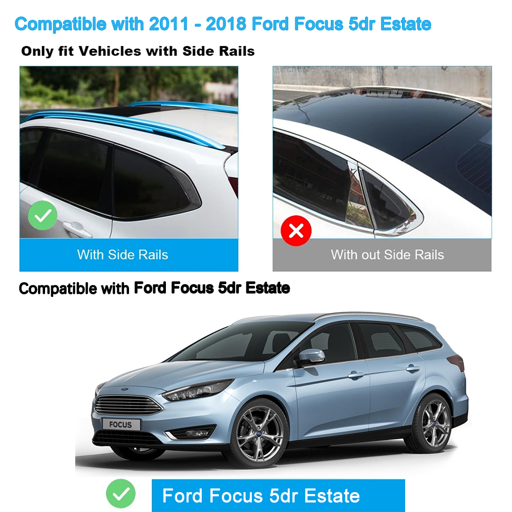 2 шт. рейки на крышу для Ford Focus, поручни 5dr Estate 2011 2012  2013-2018, боковые рейки из алюминиевого сплава, поперечные рейки, багажник  на крышу | AliExpress