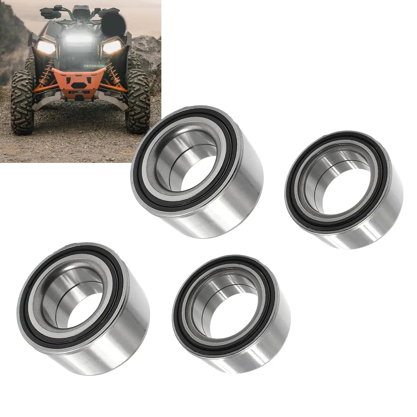 4Pcs Front and Rear Wheel Bearings 3515090 3514924 3514627 for Polaris 800 RZR 4 800 570 Efi Ranger 900 XP