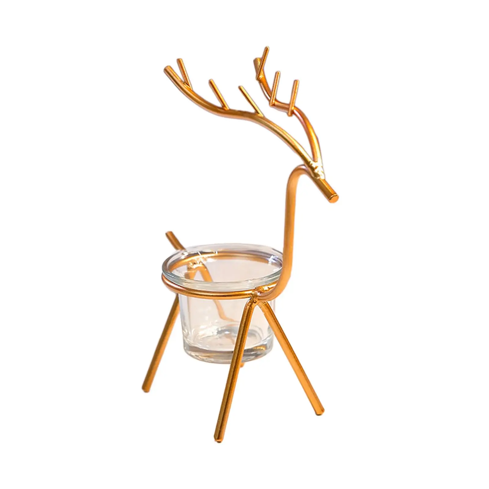 Metal Reindeer Tea Light Candle Holder Pillar Candle Holder Valentines Day Gifts for Dining Table Home Bedroom Garden Outdoor