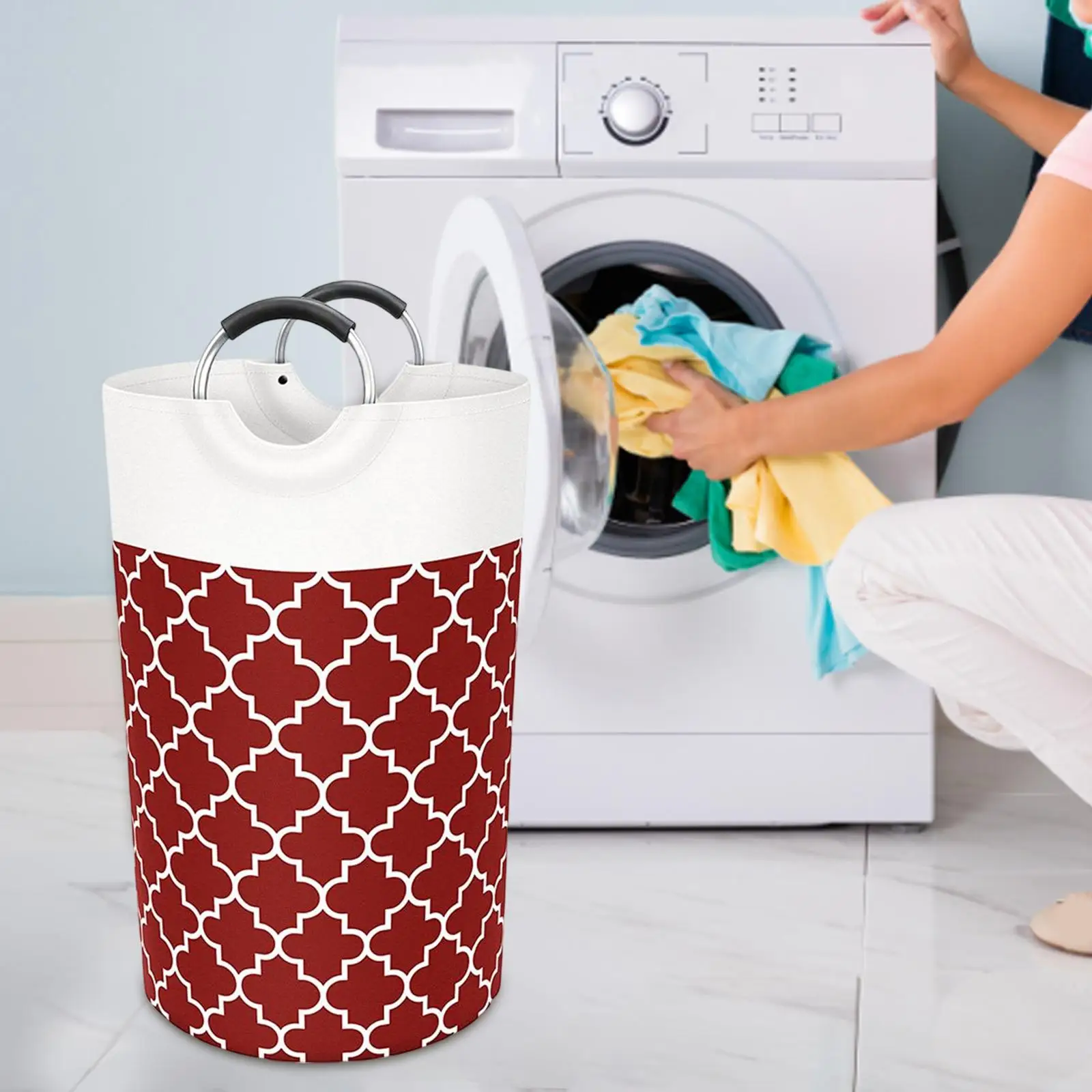 Large Capacity Laundry Basket Washing Bin Storage Clothes Basket Cloth Foldable Laundry Hamper Bag for Bathroom Basement Garden