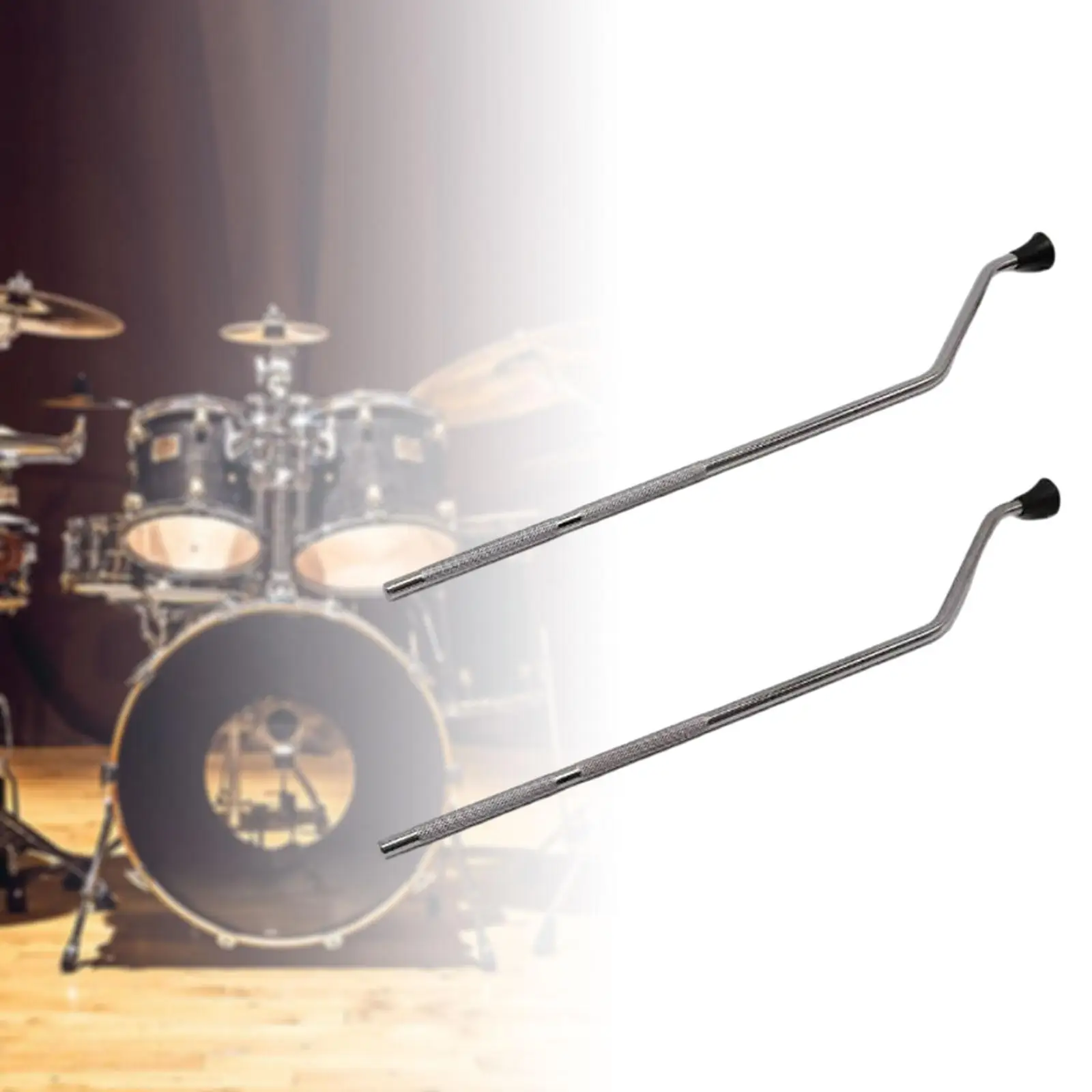 2x Bass Drum Legs Non Slip Durable Sturdy (48cm Length) Brackets Easy to Install Metal Support Rack Percussion Parts Drum Parts