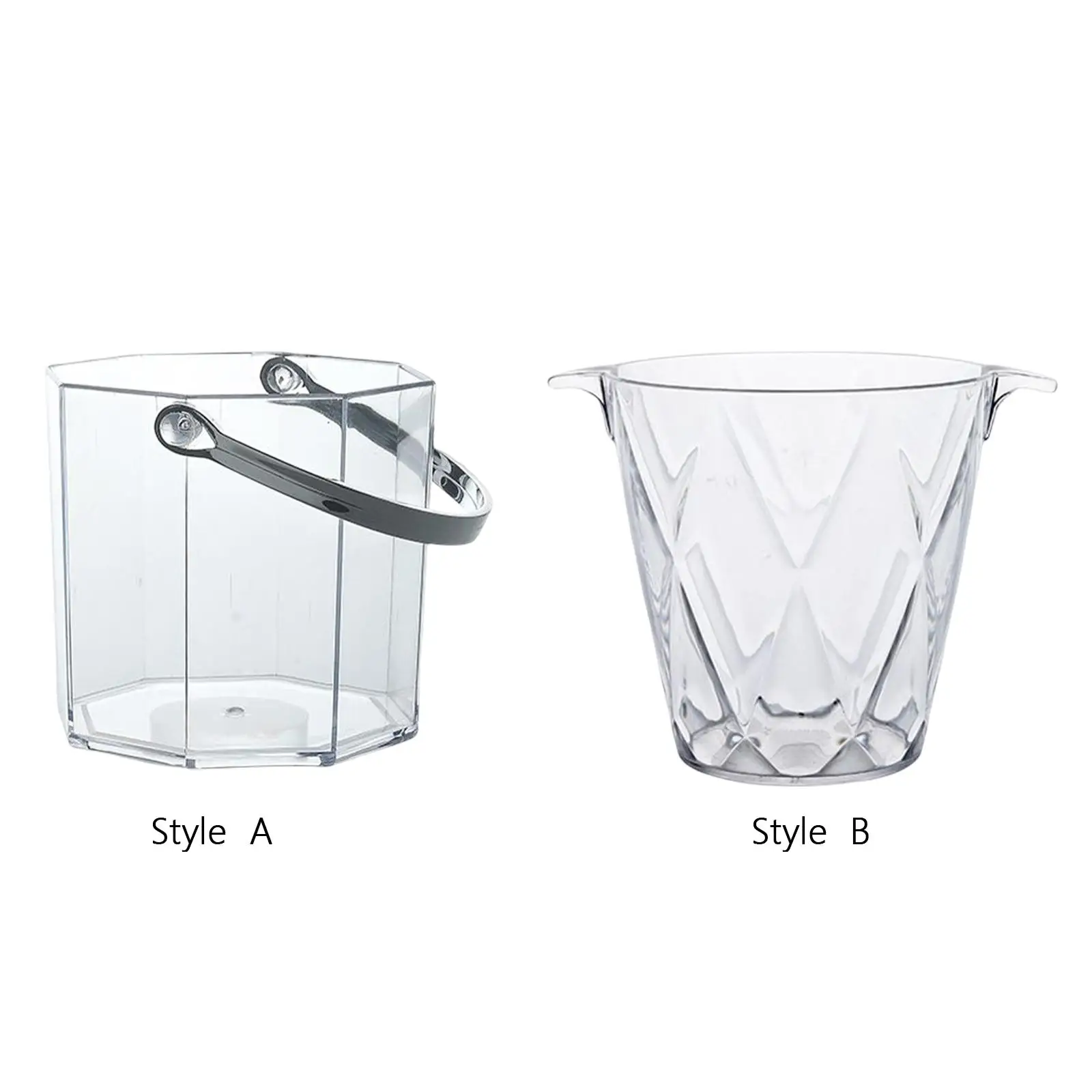 Clear Ice Bucket Transparent Champagne Beer Wine Chiller Beverage Bin for Pub Home Cocktail Parties Restaurant
