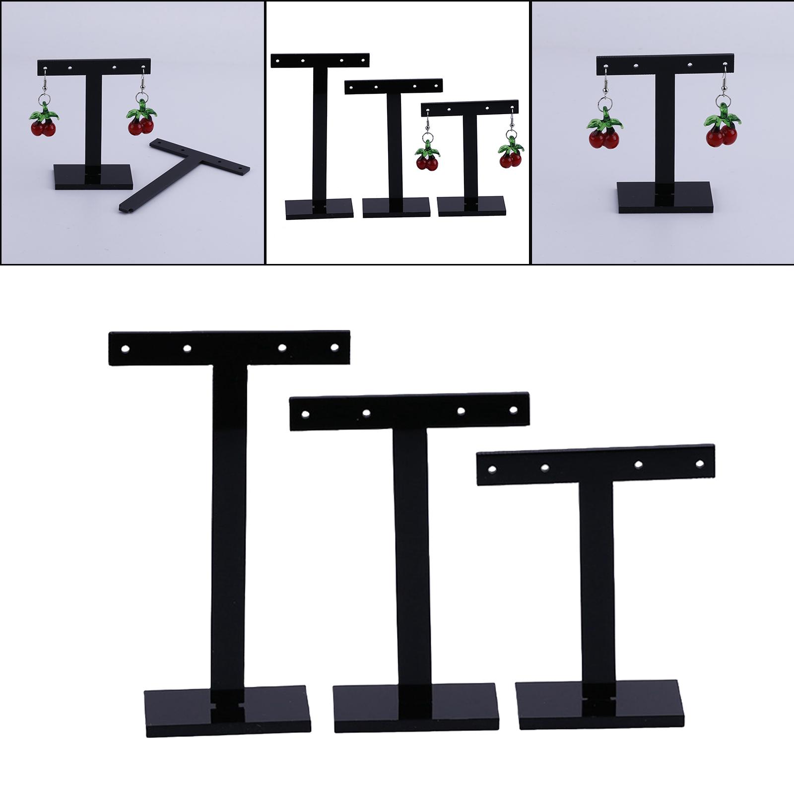 3Pcs Tabletop Earring Display Stand Photo Props Retail Photography Black Jewelry Holder Display Holders for Show for Women Girls