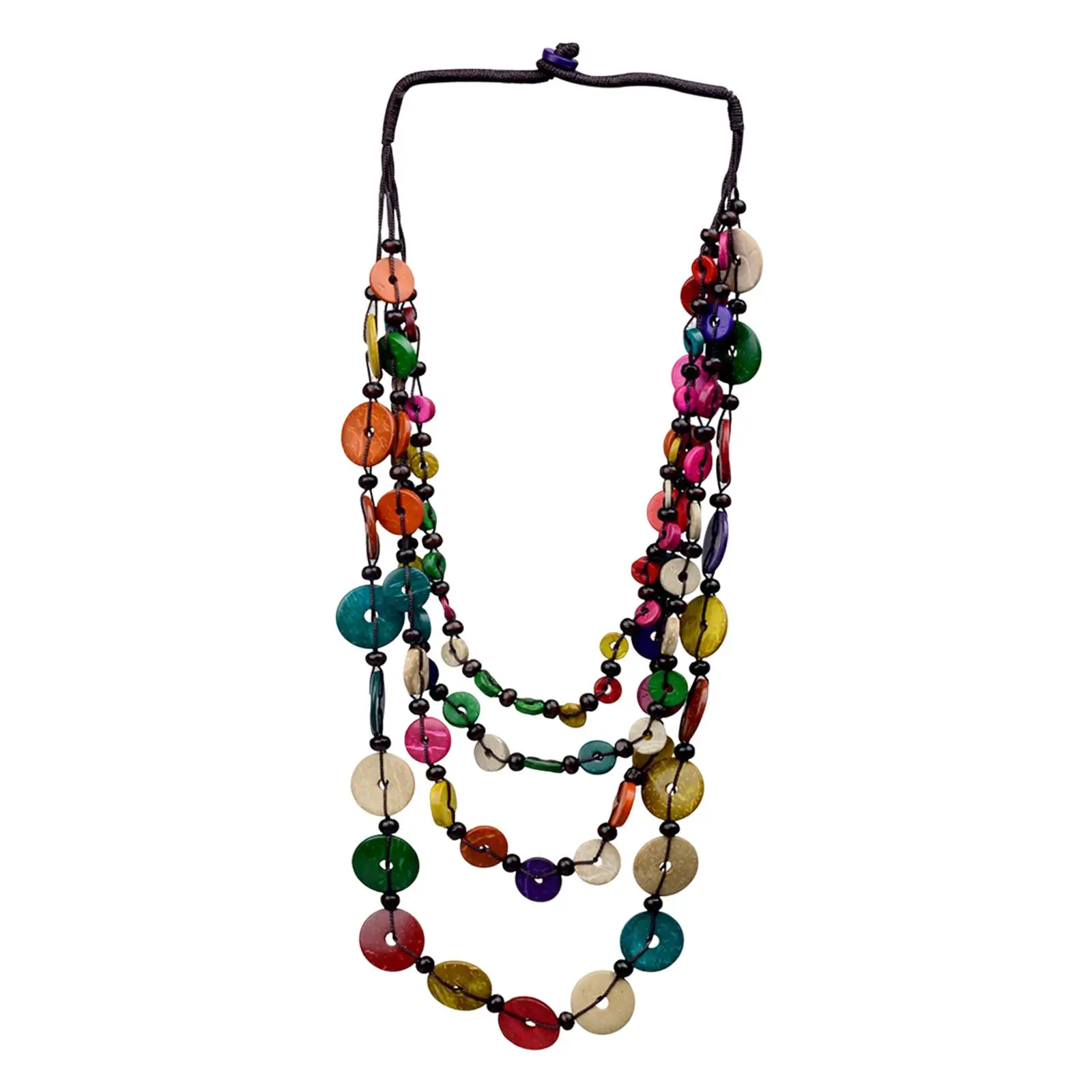 Beaded Necklace Pendant 80cm Strand Statement Long Jewelry Women Multicolored Multilayer Stylish for Costume Cosplay Engagement