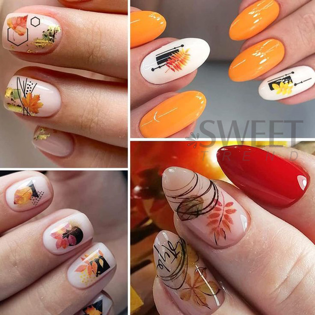 Nail Art Autunnale con Foglia Oro • L'Angolo degli Smalti