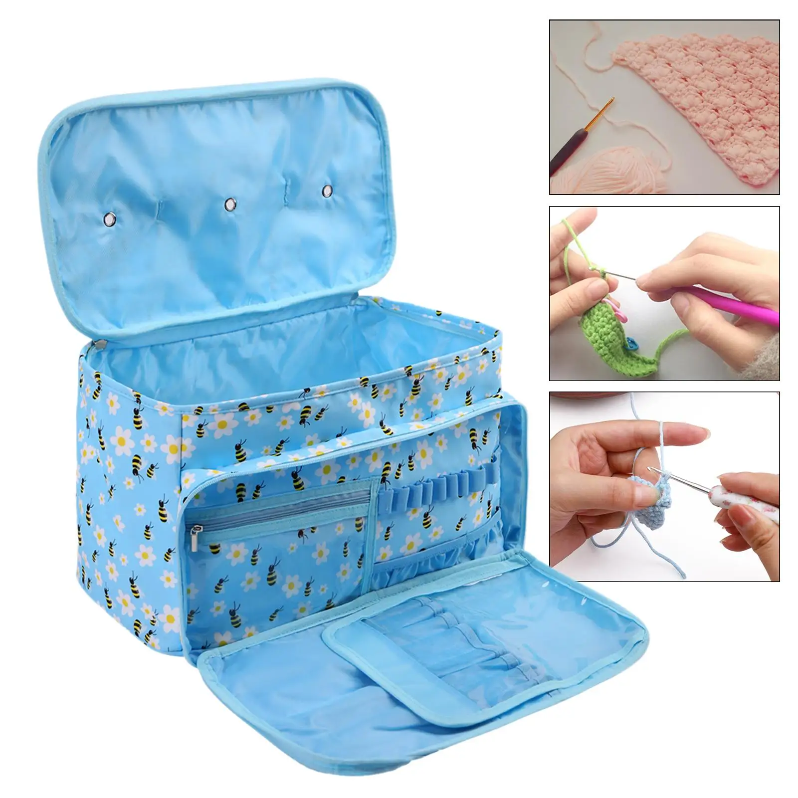 Yarn Storage Organizer Thread Yarn Zippered Oxford Cloth Case Storage Bag Holder for yarns Carrying Projects Unfinished Project