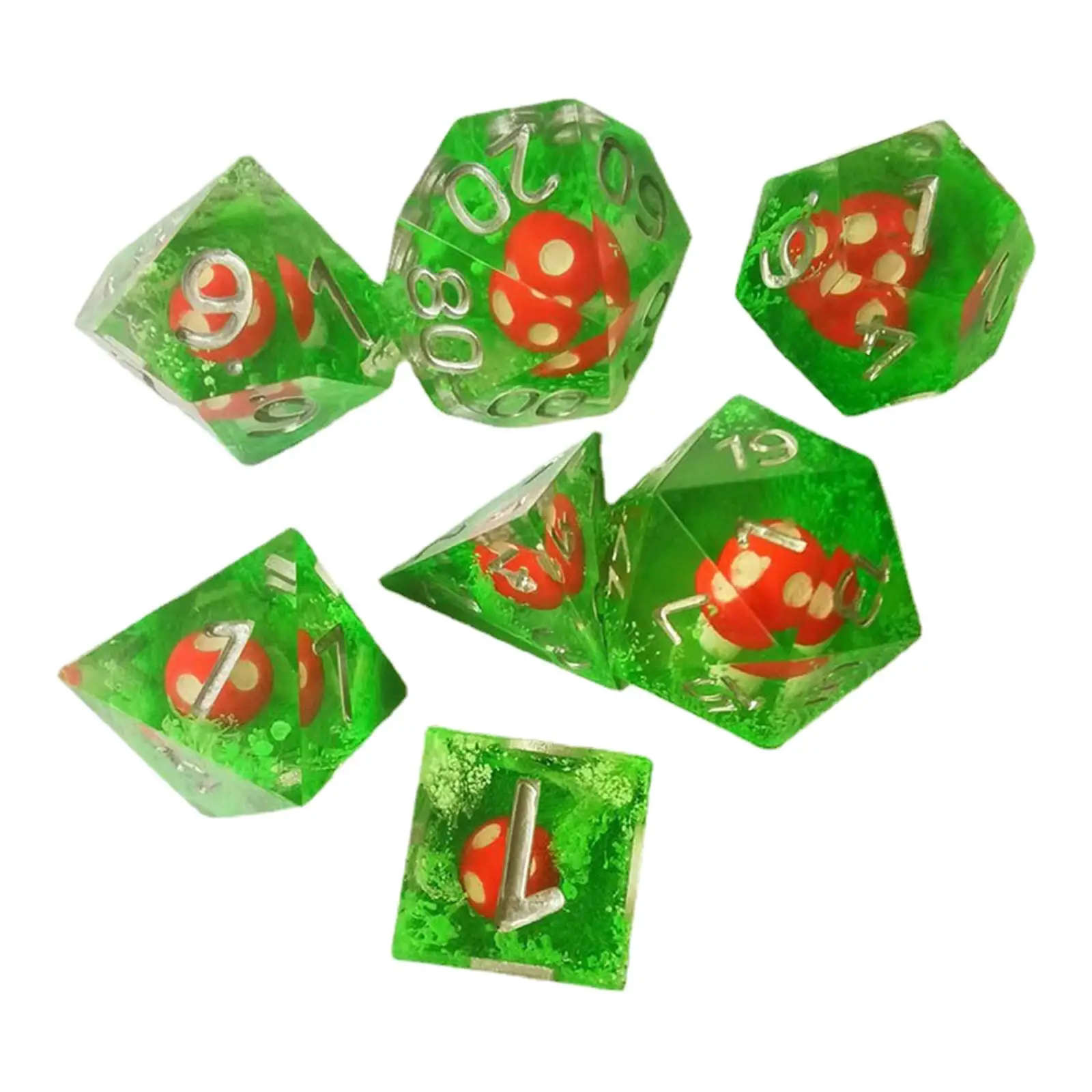7x Multi Side Dices Set Numeral Dices for RPG Educational Toys Party
