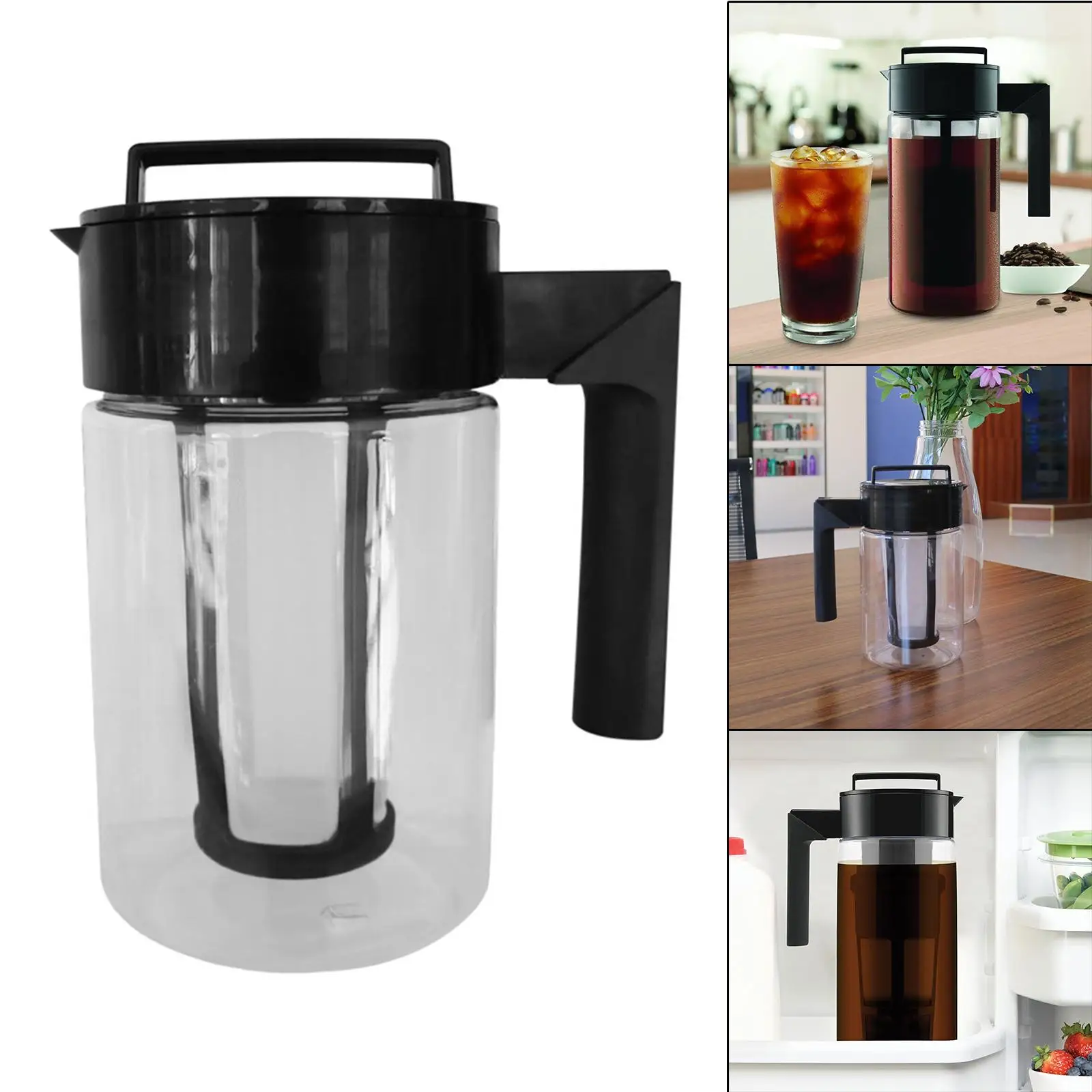 Portable Cold Tea Brewing Coffee Maker Milk Iced Tea Maker Reusable Bottle Coffee Kettle Juice Coffee Decanter for Home