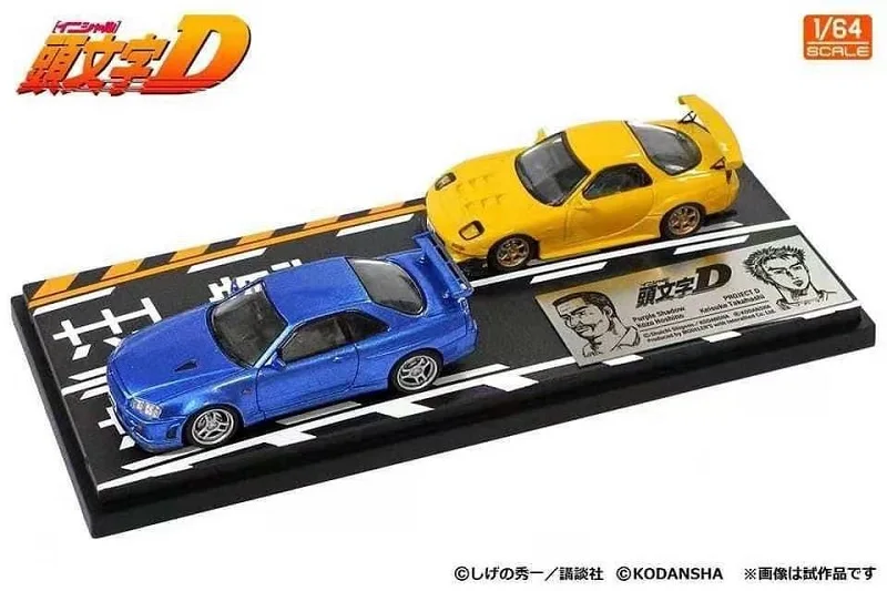 Modeler's 1:64 Initial D Mazda RX-7 &Nissan GTR BNR34 Diecast Model Car