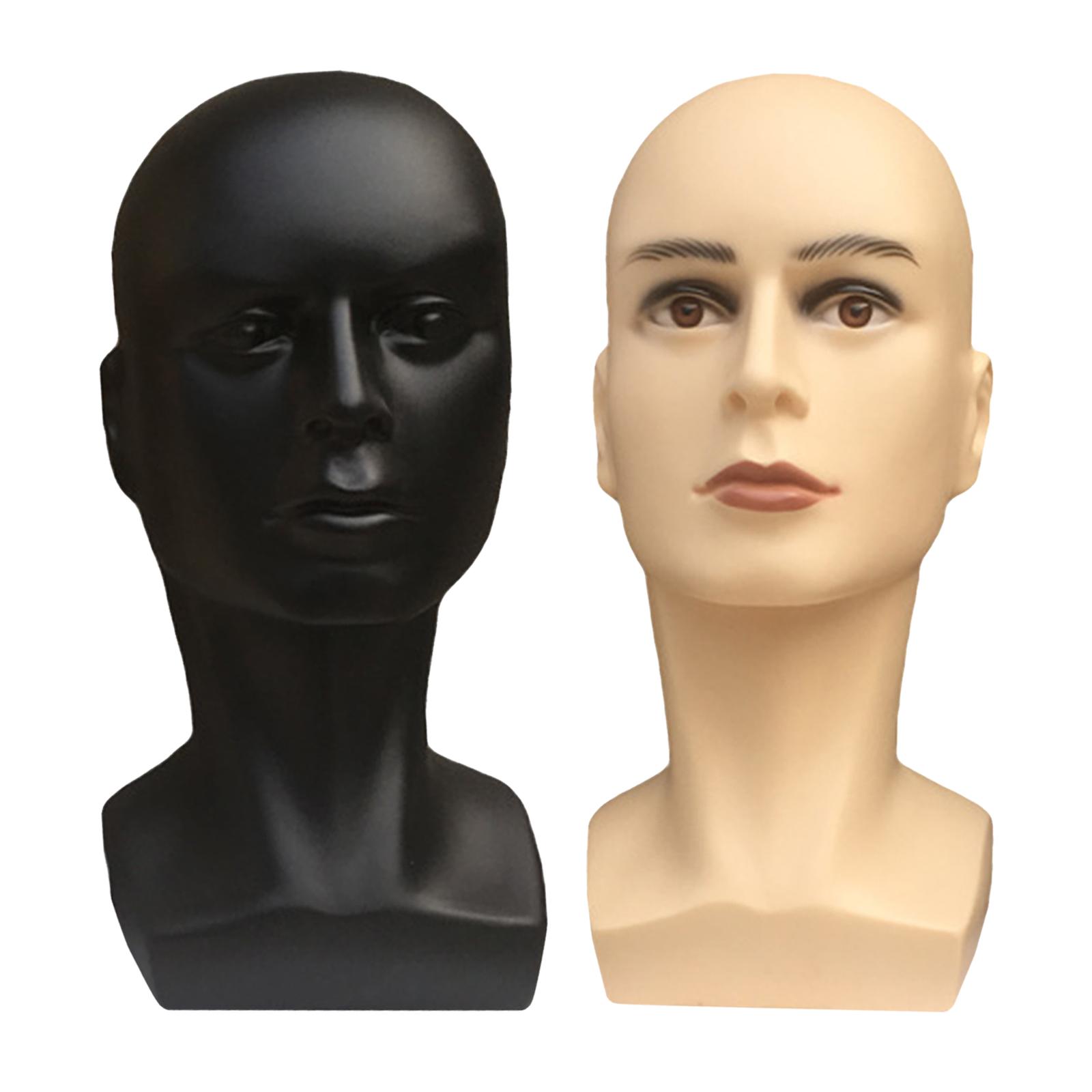 Plastic Male Mannequin Head Model Hat Wig Glasses Headset Jewelry Display Stand Elegant DIY Photography Props 15 Inches Tall