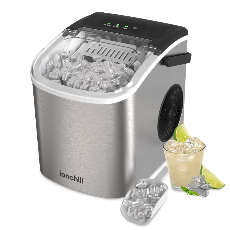 Ionchill Quick Cube Ice Machine, 26lbs/24hrs Portable Countertop Bullet Ice Maker home appliance ice cube maker