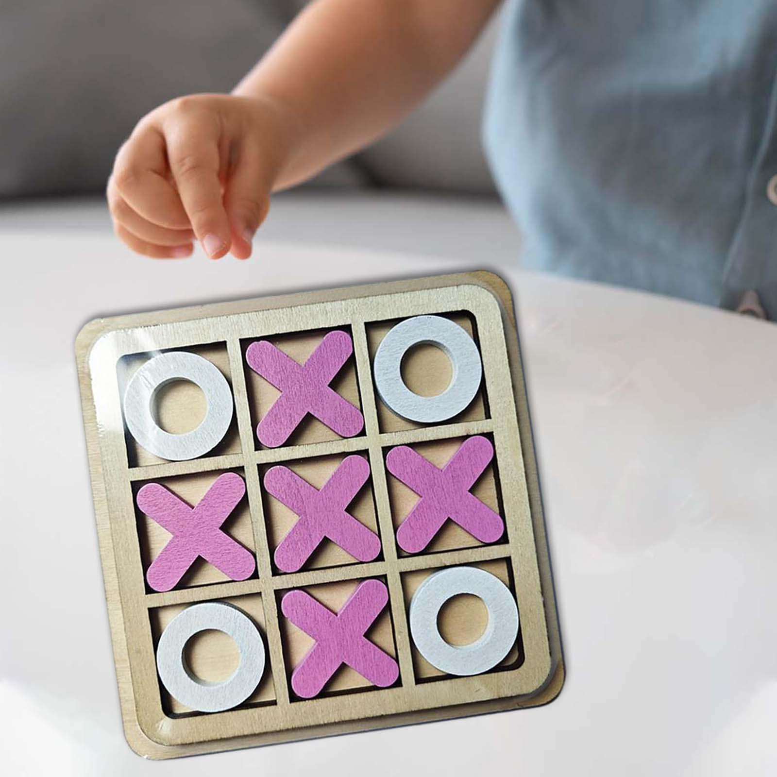 Wood Tic TAC Toe Game Set Parent Child Interaction Brain Teaser