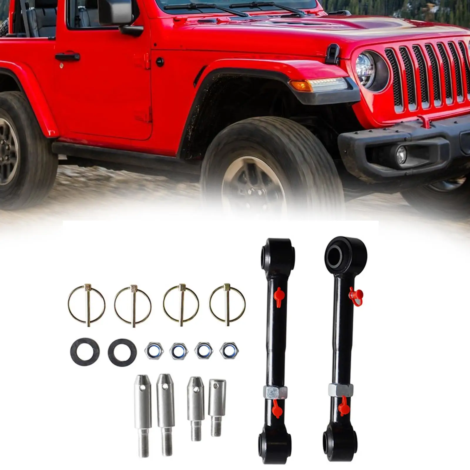 Adjustable Front Swaybar Professional Repair Parts Car Accessory Sway Bar Link Kit Front for Jeep Wrangler 2007-2018