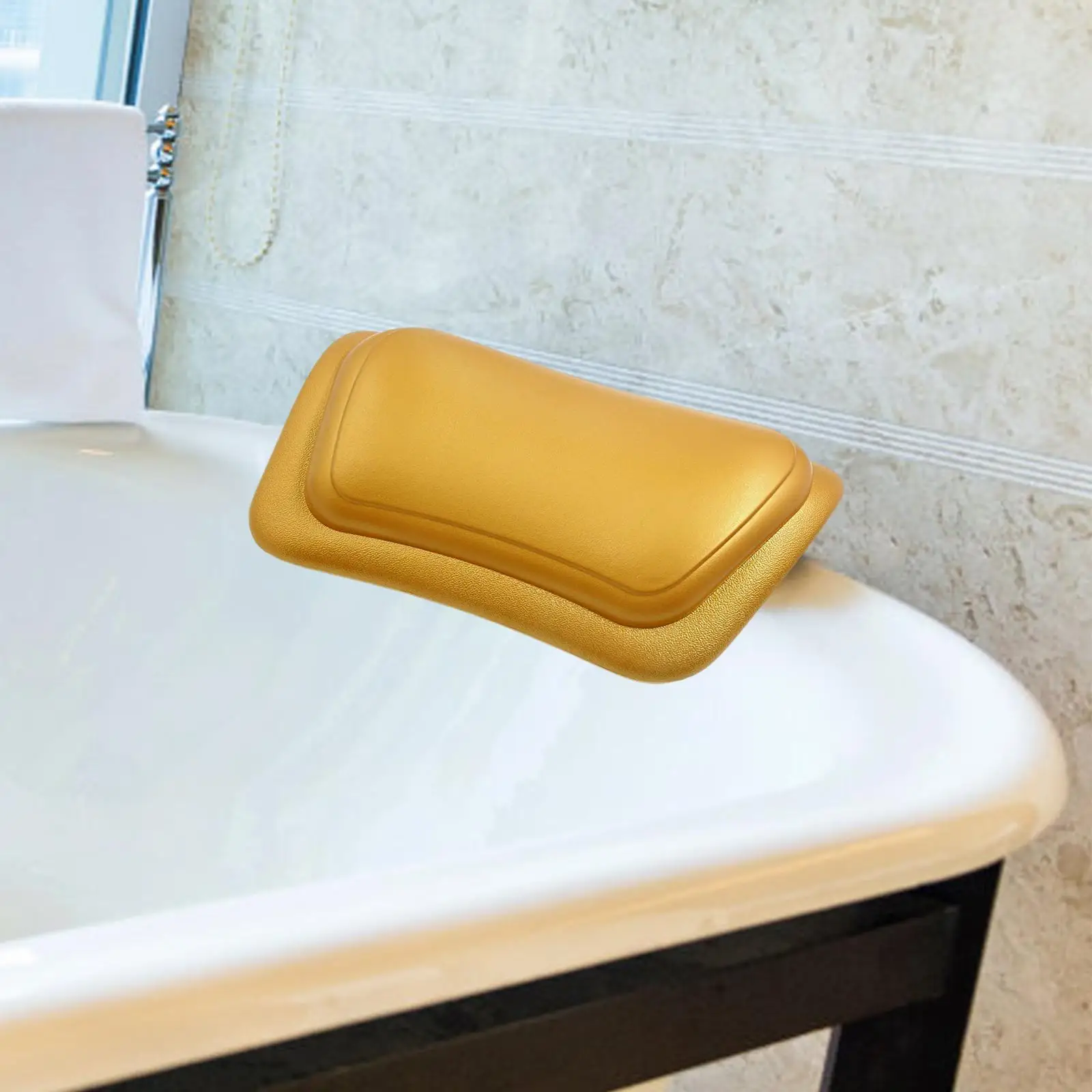Bath Pillow Suction Power Waterproof Support Neck Bathtub Cushion for Home