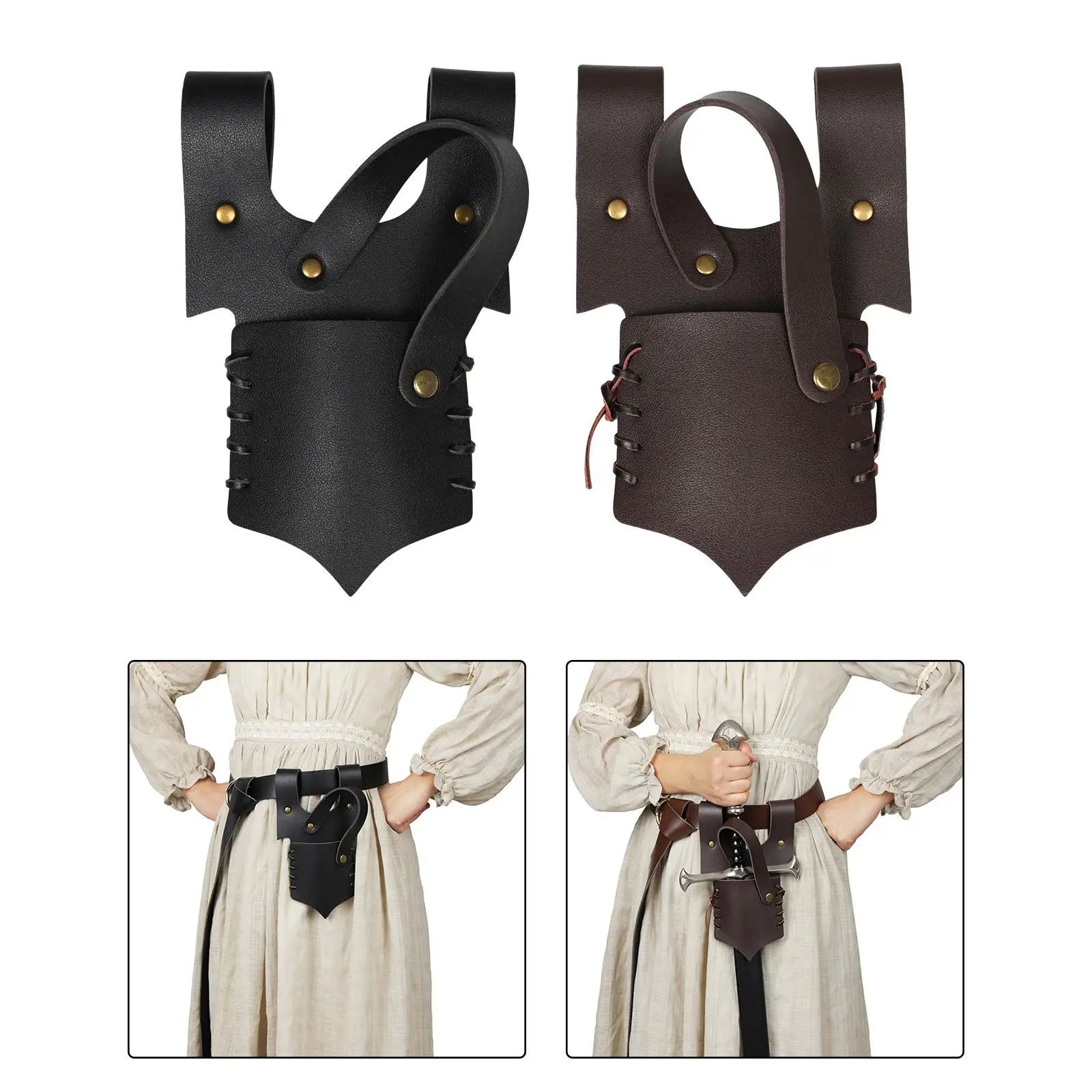 Medieval Leather Strap  Holder  Sheath Retro Style Durable Scabbard for Stage Performances Role Playing Cosplay