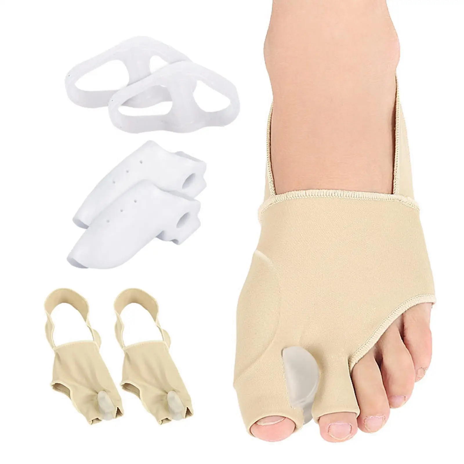 Bunion Corrector Kit Soft Bunion Guard Hallux Valgus Correction Feet Care Tool Day Night Support Orthopedic Bunion Pads Care Set