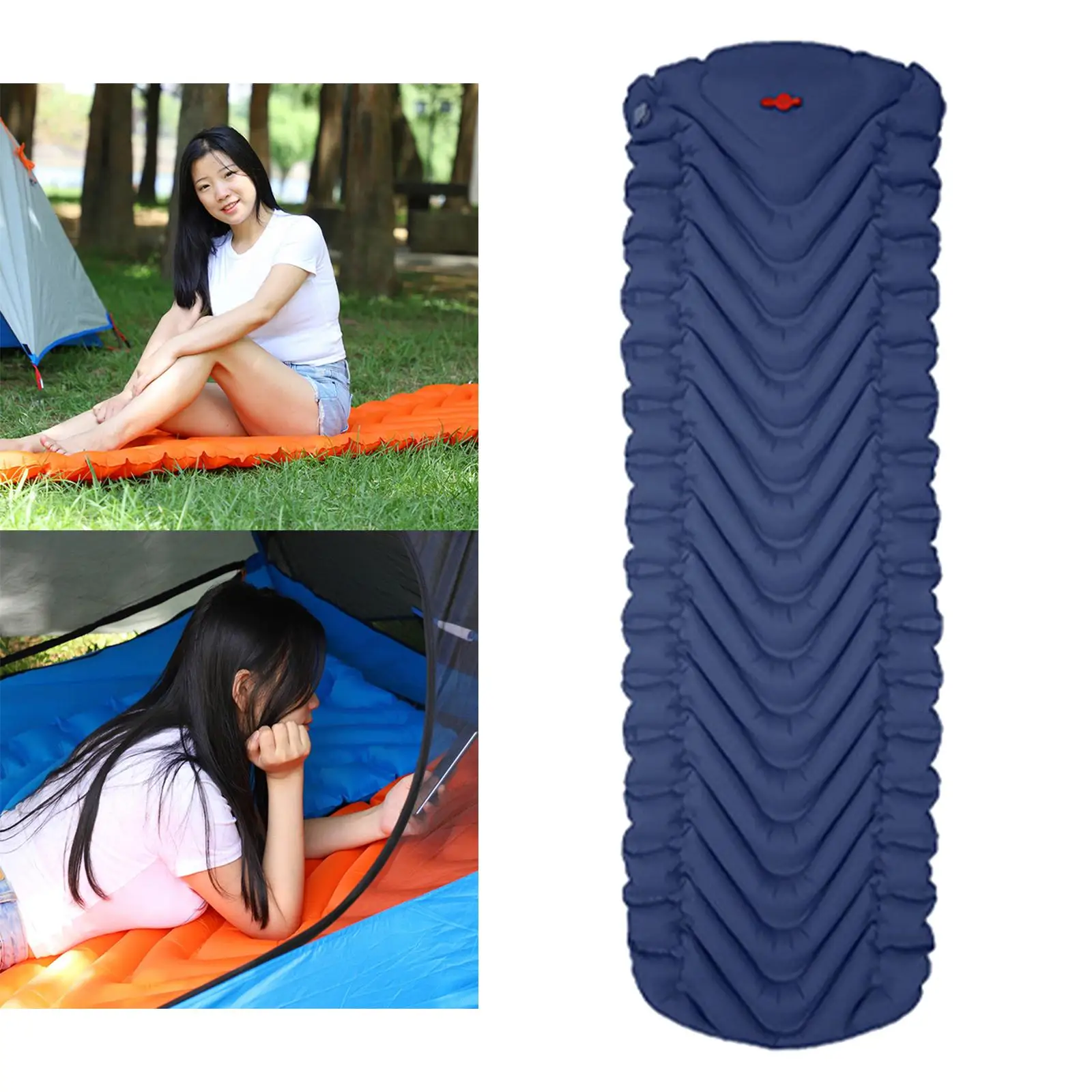 Inflatable Sleeping Pad with Built-in Pump, Most Comfortable Camping Mattress for Backpacking, Car Traveling and Hiking Air Bed