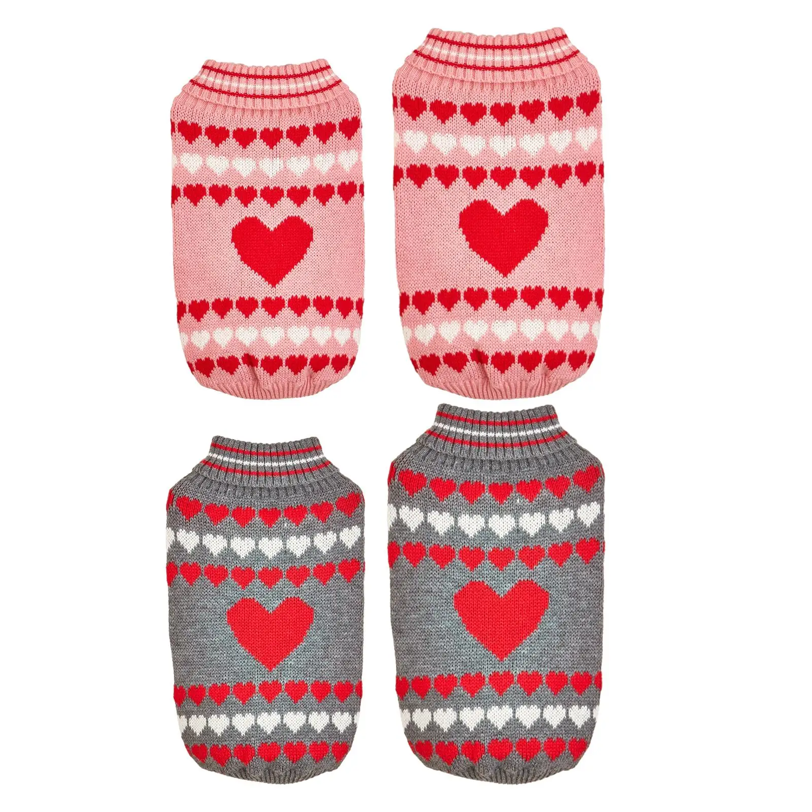 Heart Puppy Dog Sweaters Clothes Valentine's Day Dog Sweaters for Cats Dogs