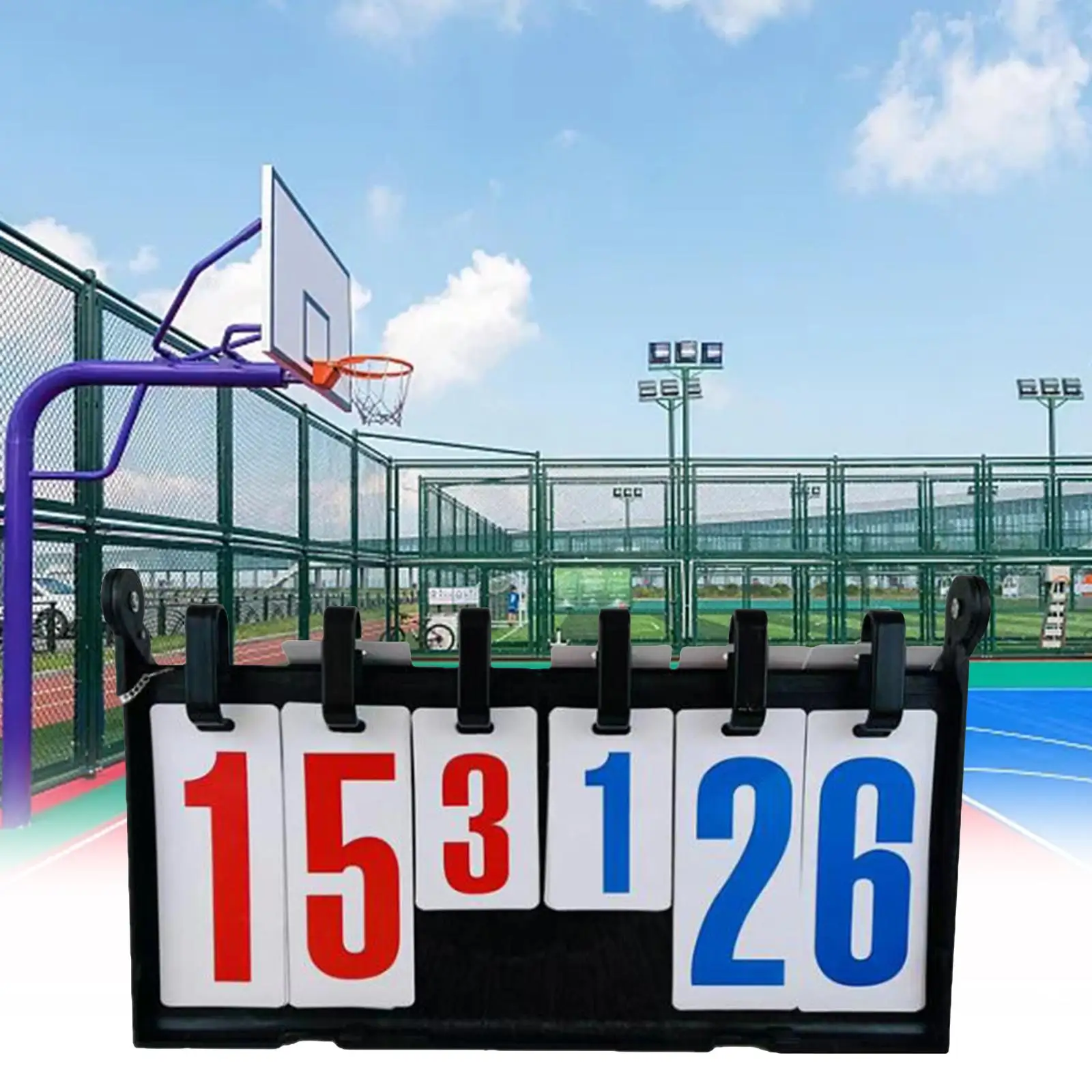 Sport Scoreboard Score Flip Tabletop or Hanging Compact 39cmx23cm 6 Digit Score
