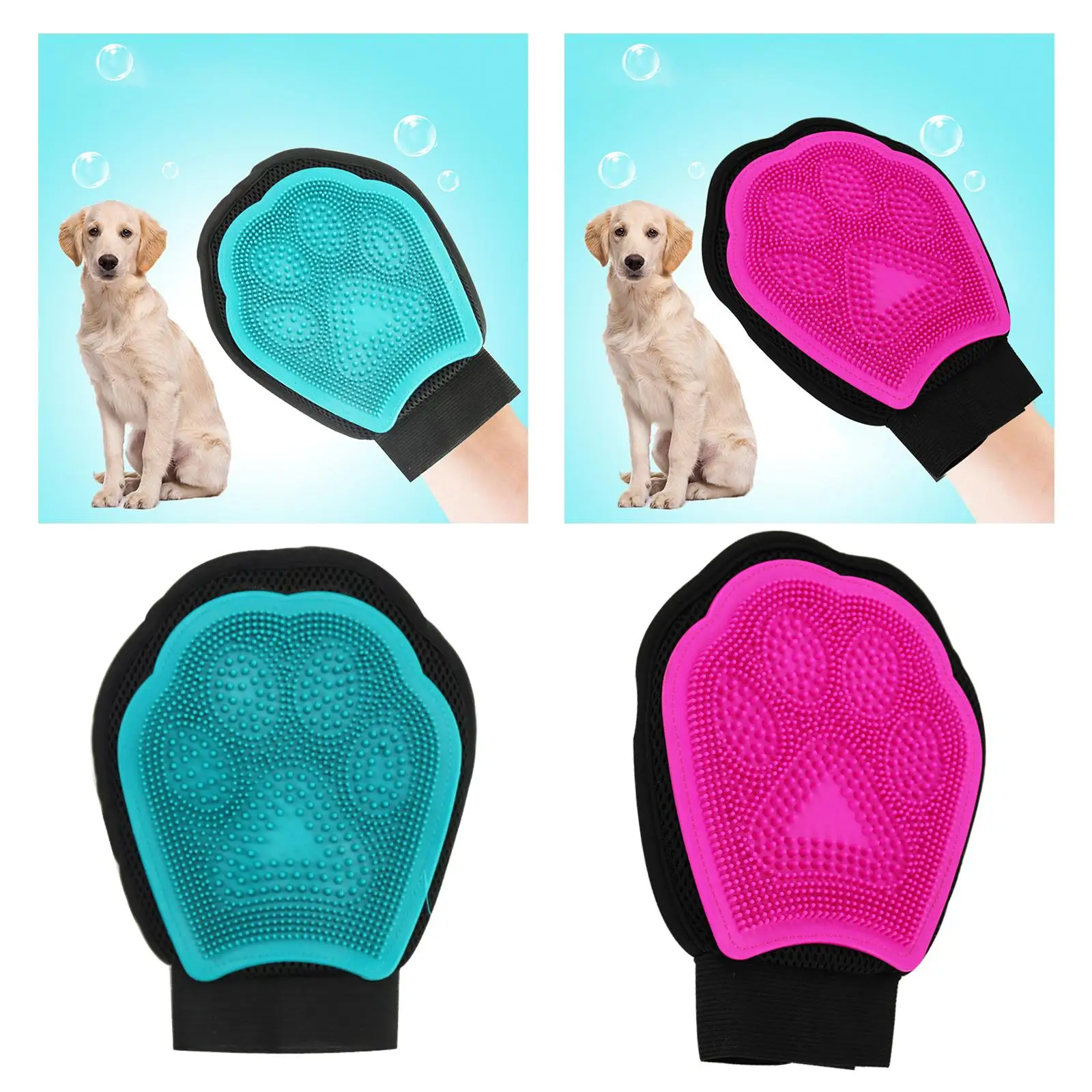 Pet Glove Dog Cat Grooming Glove Cat Hair Deshedding Brush Gloves Dog Comb for Cats Bath Clean Massage Hair Remover Brush