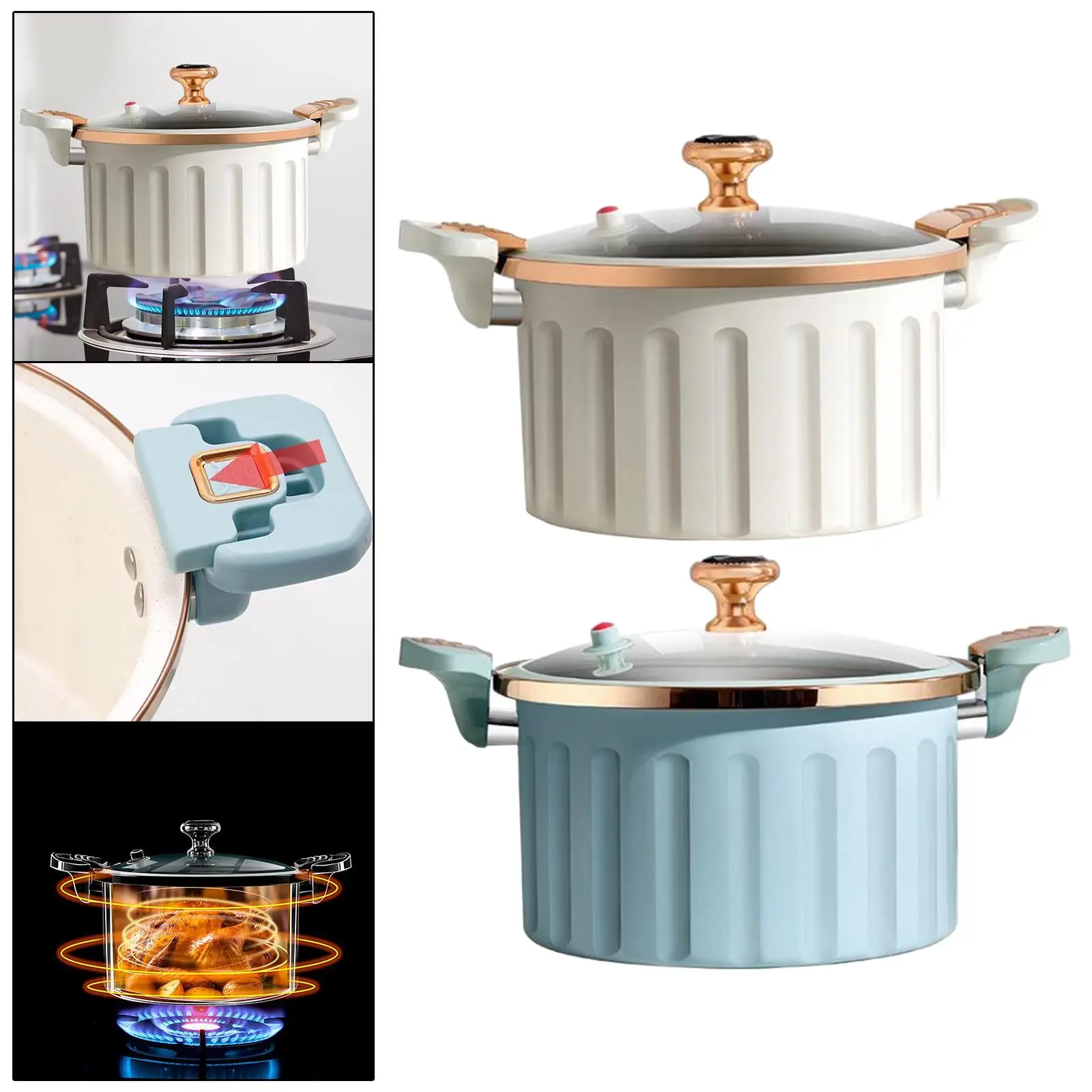 Glass Stovetop Pot 8L Heat Resistant Milk Sauce Hot Pot for Tea Soup Milk