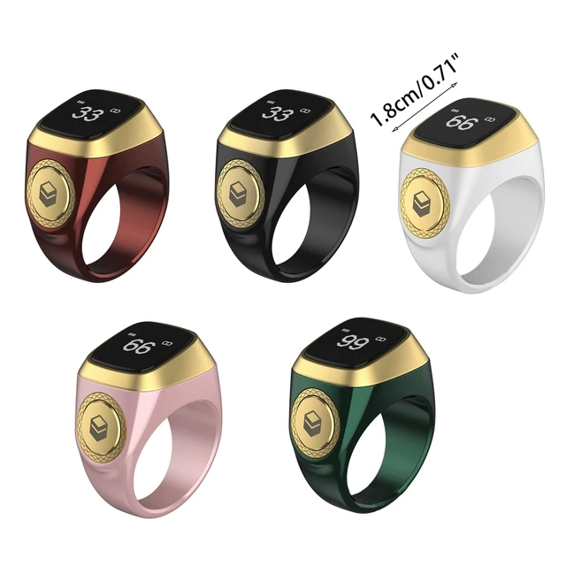 EKLART Bluetooth Rings Worship Prayer Timer Smart Rings for Men (Black,18  mm)