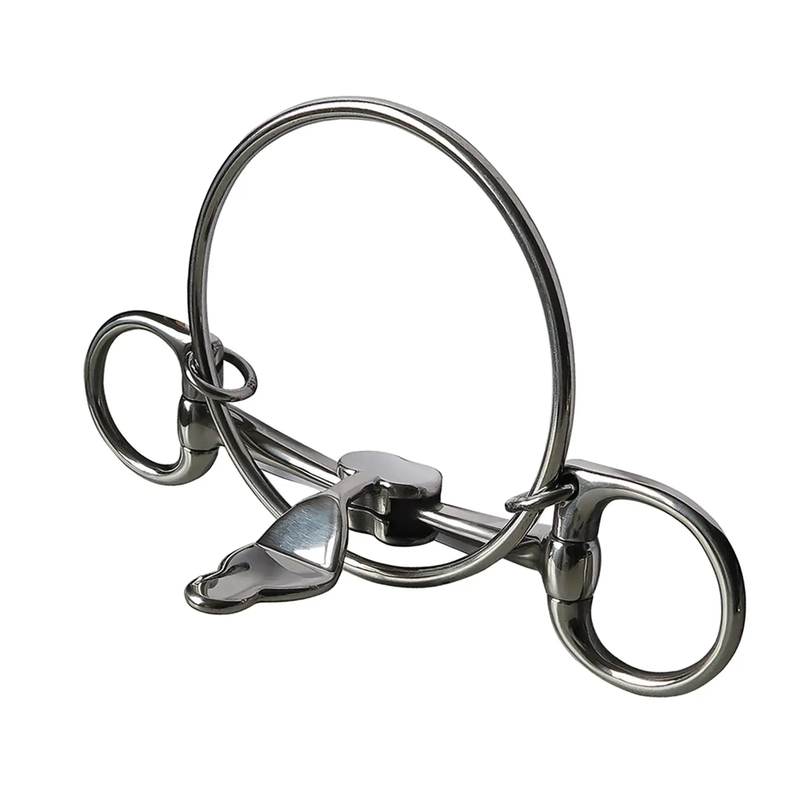 Horse Bit Cheek with Curb Hooks Chain Equestrian Horse Bit Harness O Rings Metal Larger Rings Horse Mouth Bit