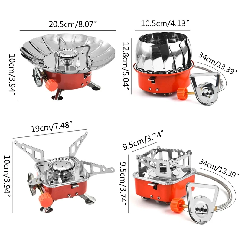 Lightweight Picnic Gas Stove Portable Camping Stove Stainless Steel Folding Gas Burners Windproof Stove Cooker Cookware