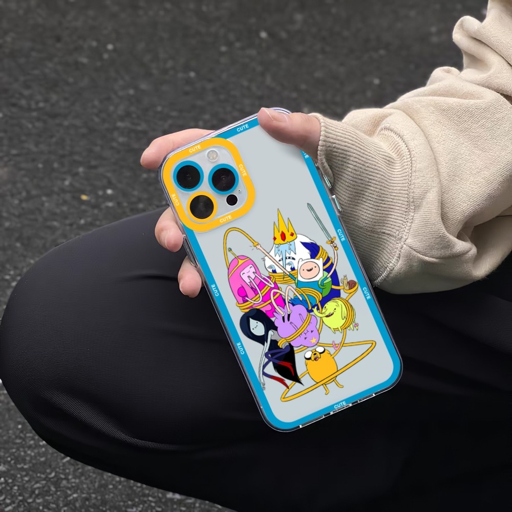 Мультяшный чехол для телефона A-Adventure Time для iPhone 11 12 Mini 13 14  Pro Max, прозрачный чехол | AliExpress