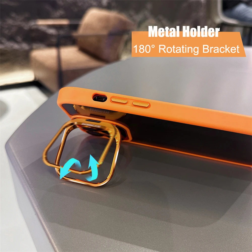 Lens Metal Ring Protector Stand iPhone Case