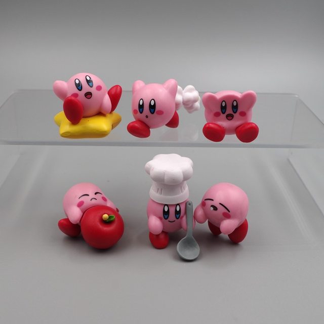 8Pcs/Set Game Super Pink Stars Kirby Action Figures Soft PVC Model Brave  Players Adventure Dream Land Collection Kid Gift Toy