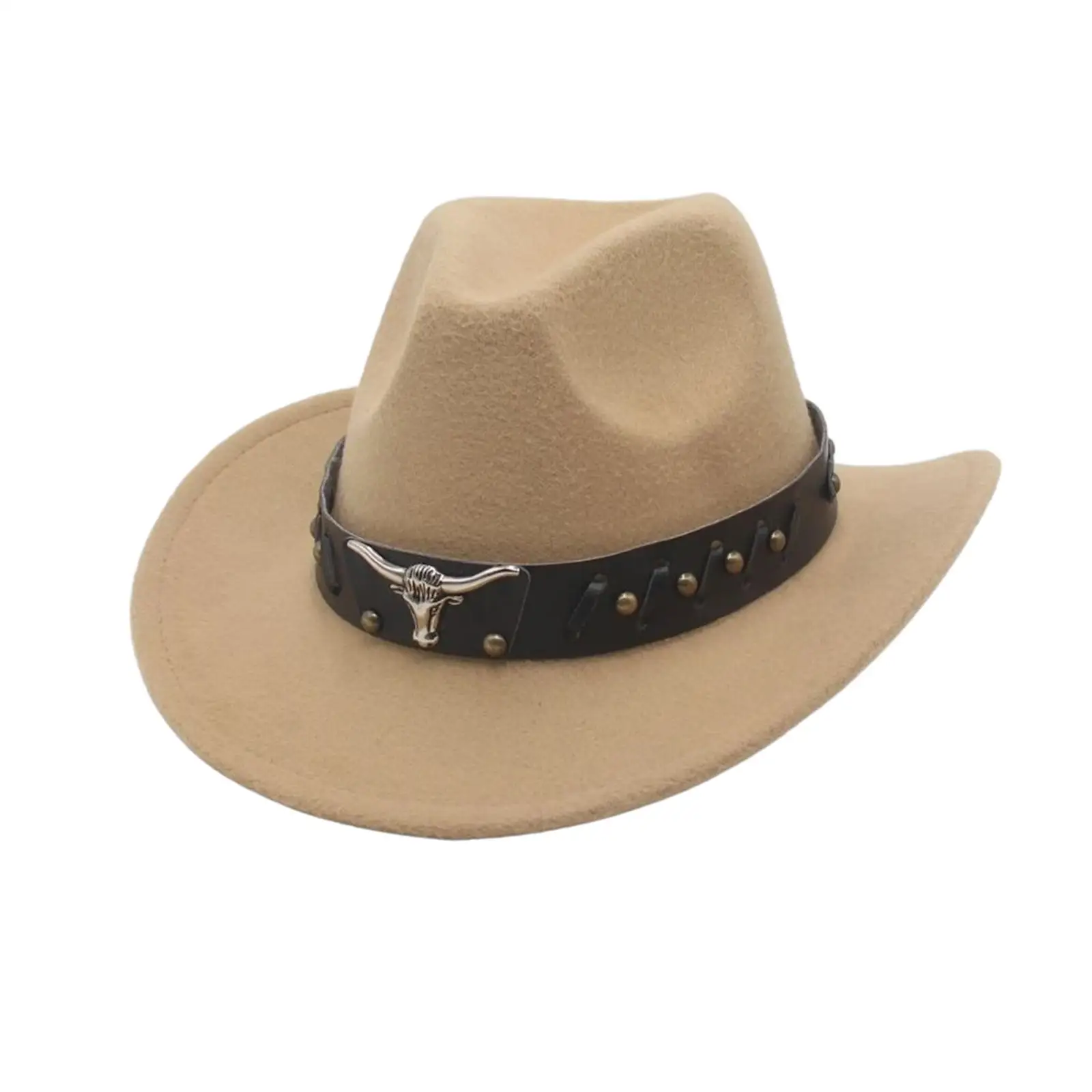 Cowboy Hat Sun Hat Women Wide Brim Decor Classic Western Cowgirl Hat Sun Protection for Fishing Gift Travel Autumn Party