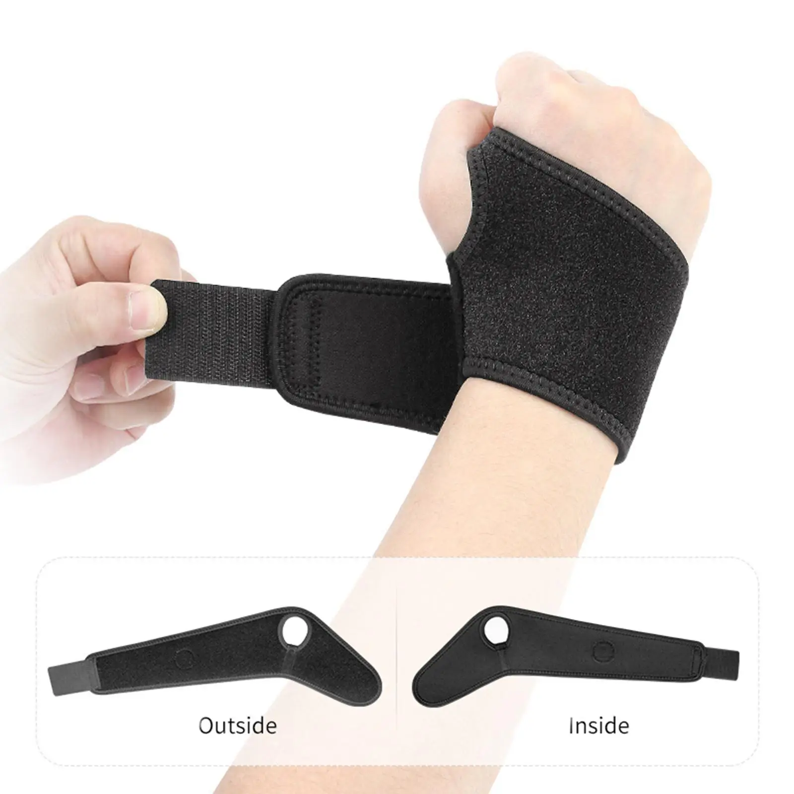 Compression Wrist Bandage Brace Support Wristband Band Adjustable Strap for Badminton Basketball Fitness Training Women Men