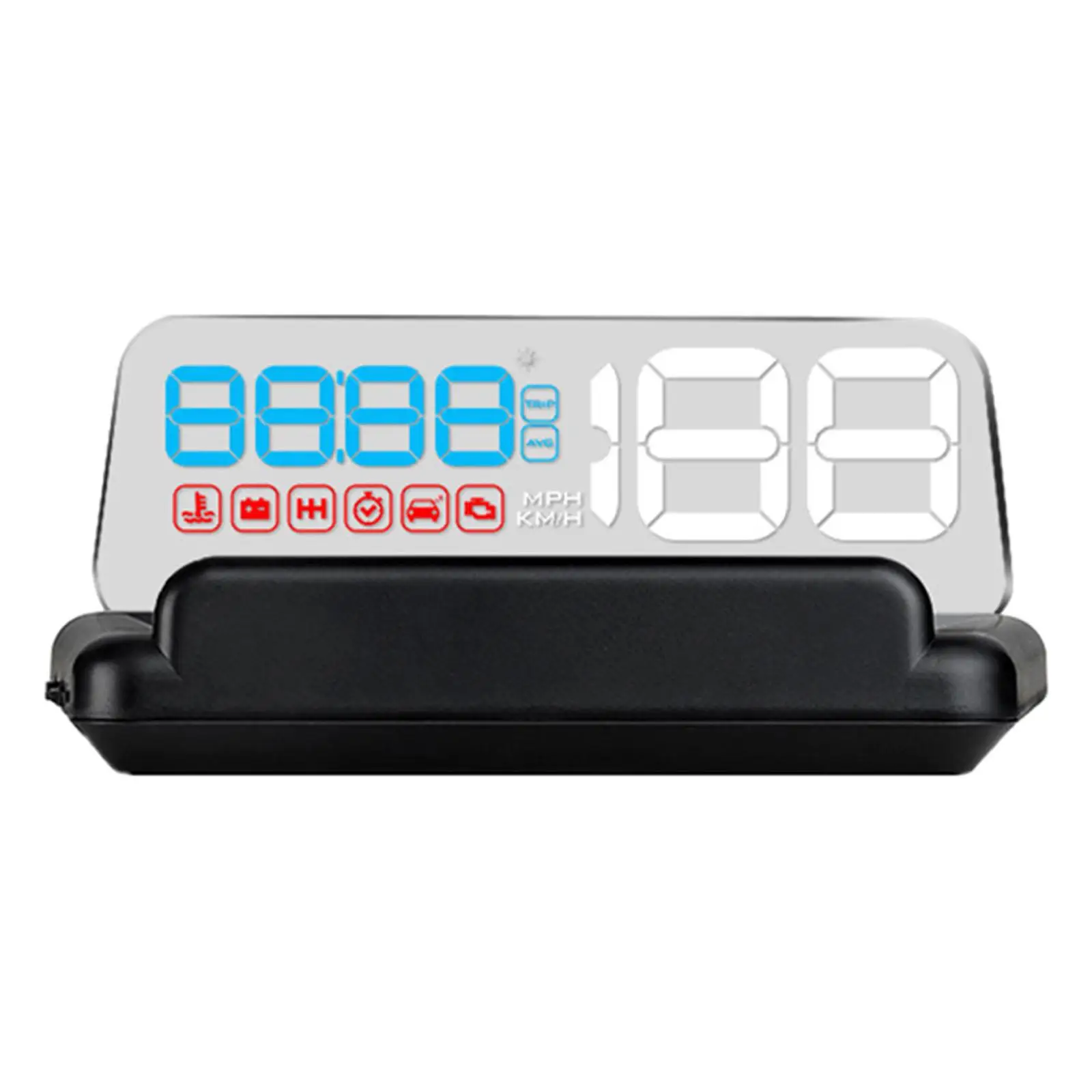 Head up Display Water Temp Alarm Overspeed Alarm Smart Tired Alarm 3D HUD Projection Windshield Projector for All Cars