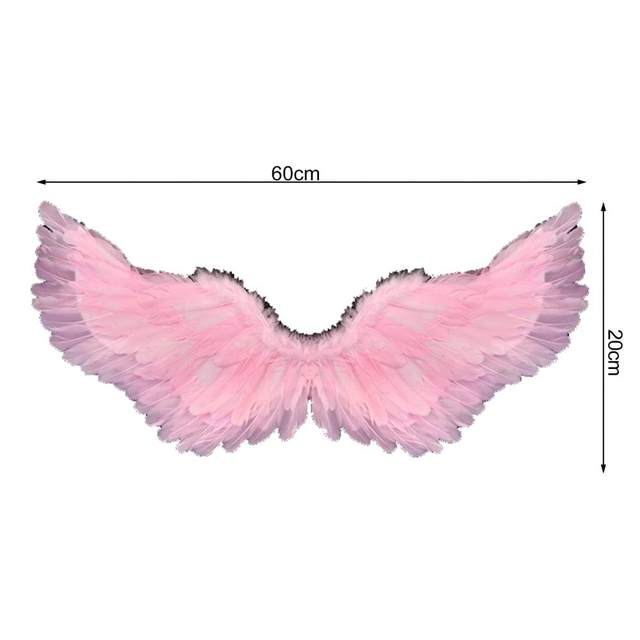 Professional Genuine Adult Feather Angel Wings Baby Pink