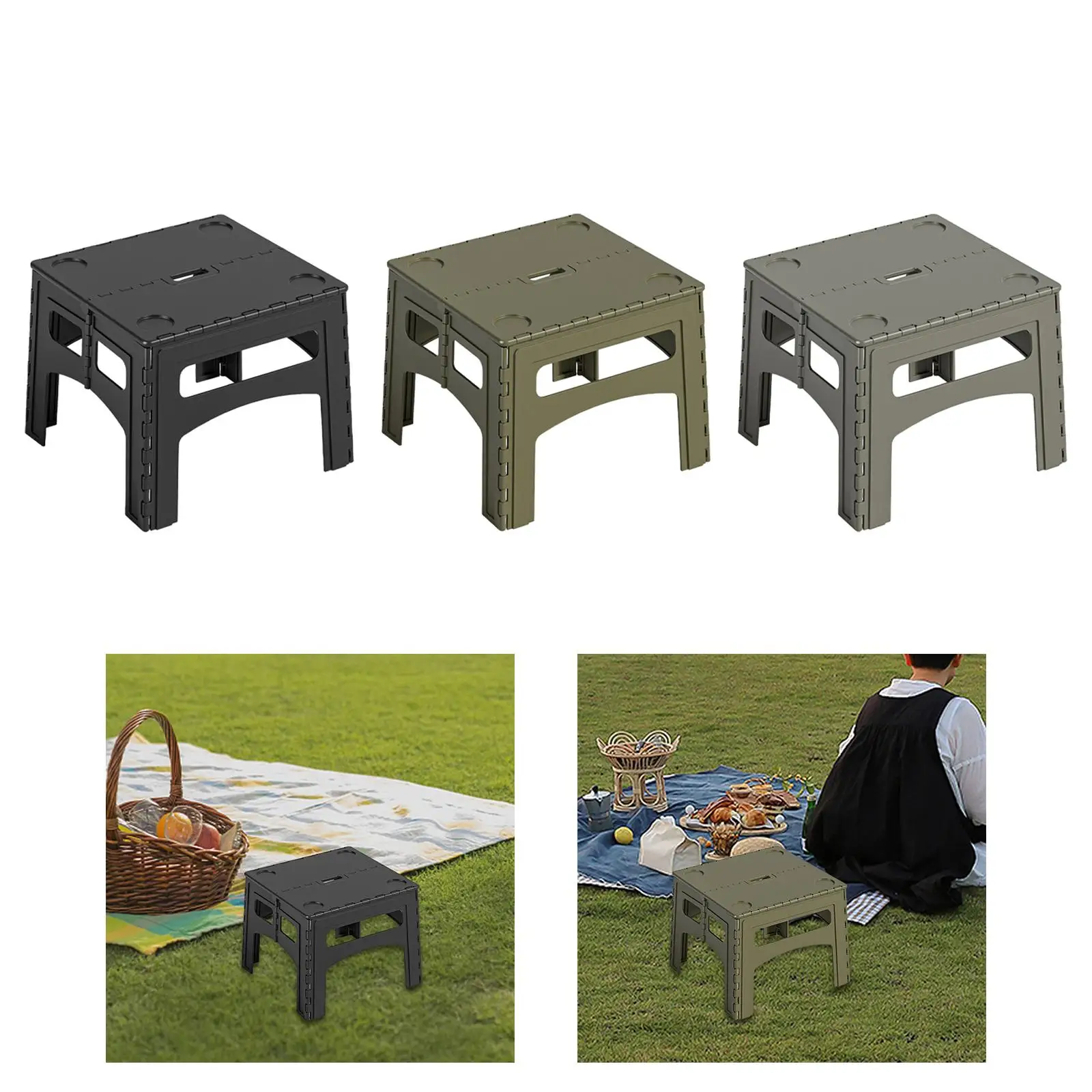 Outdoor Folding Table Foldable Picnic Table Courtyard Table Portable Camping Table for Yard, Hiking, Picnic, Beach, Climbing