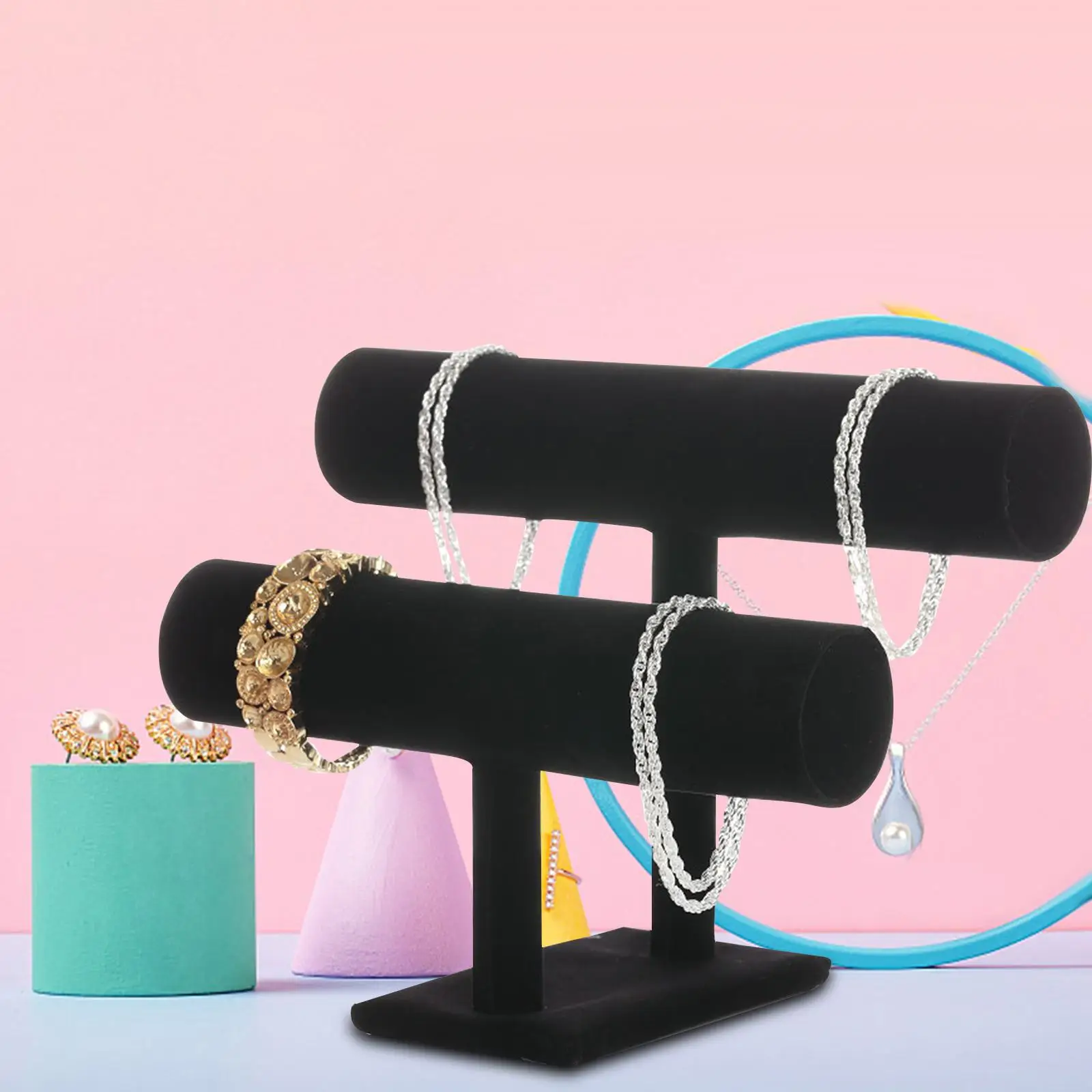 2 Tiers Necklace  Bracelet Holder for Women, Girl, Men Accessory Sturdy