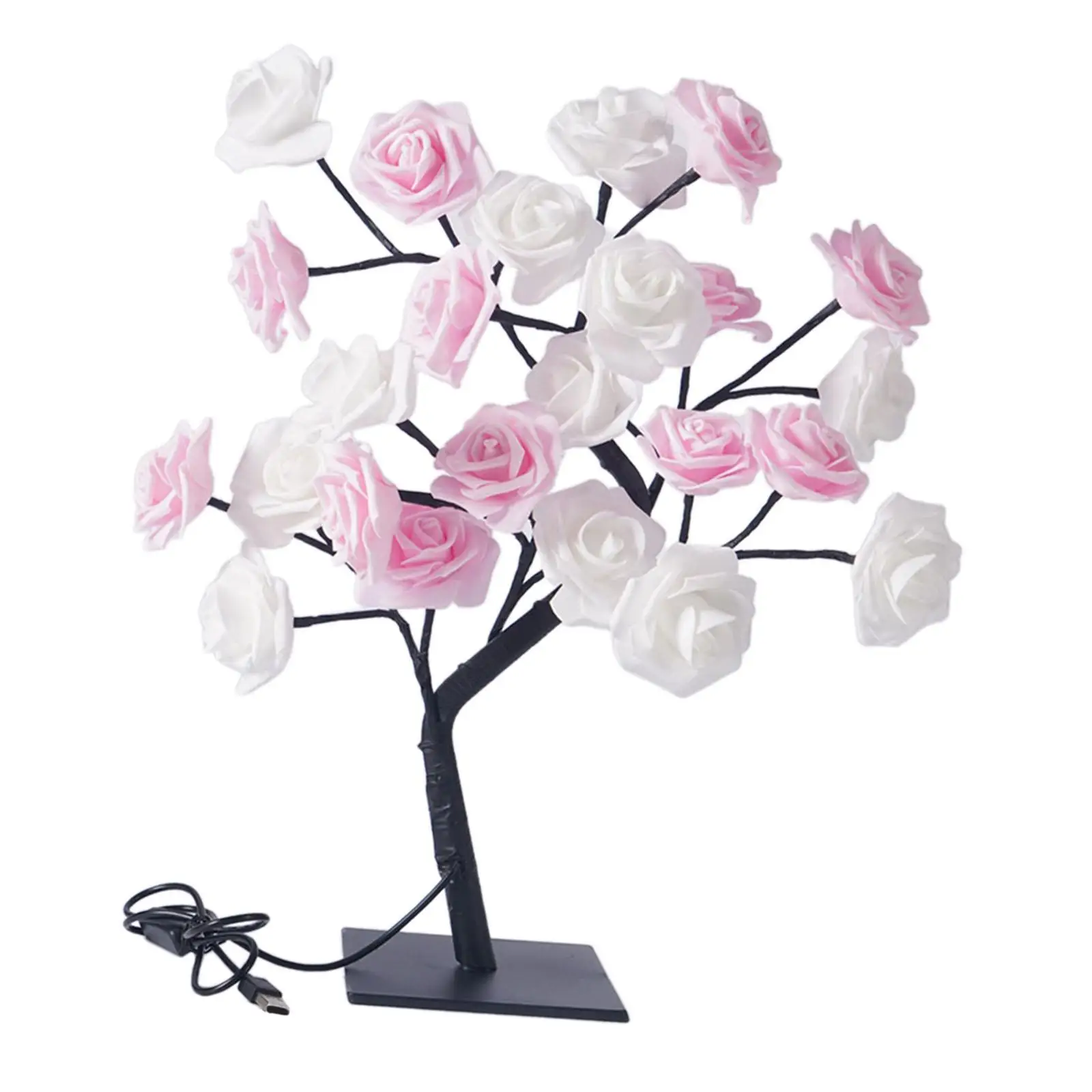 Artificial Rose Trees Lamp LED Night Light Bedside Warm Lights Aesthetic Flower Lamp for Bedroom Home Decoration Indoor Birthday