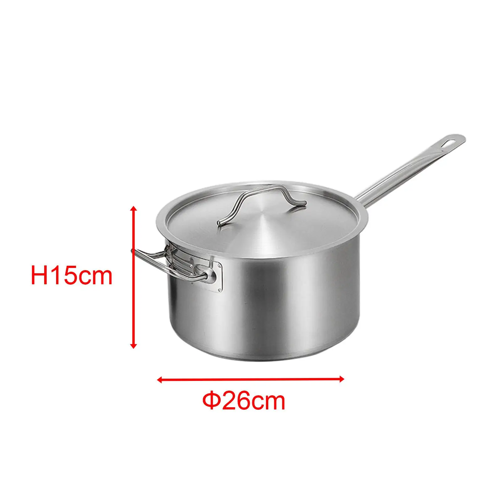 Saucepan with Lid Pasta Stainless Steel Cooking Pot for Teahouse Restaurants Kitchen