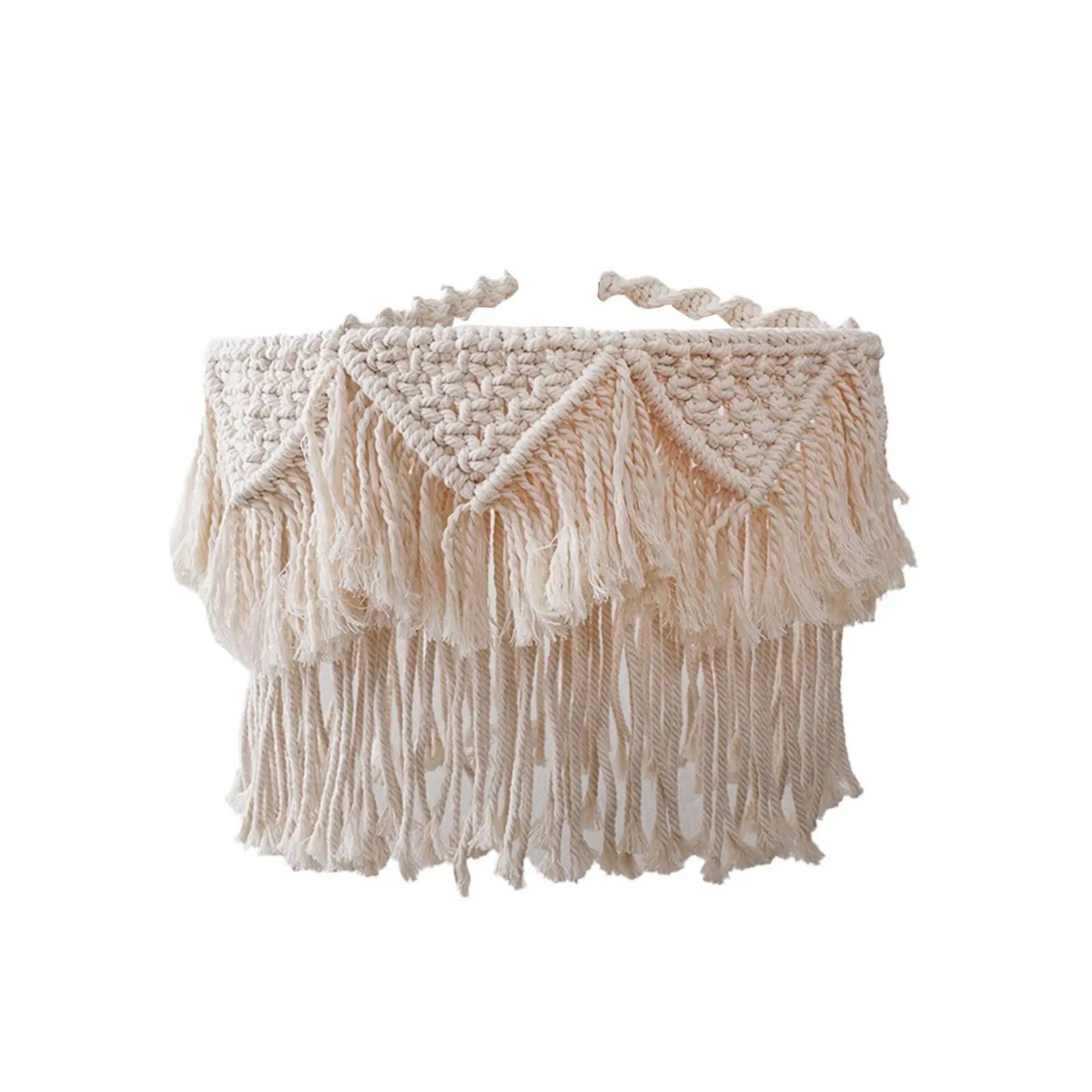 Macrame Lamp Shade Bohemian Hand Woven Light Cover Pendant Light Shade Only Lampshade for Home Wedding Bedroom Decoration