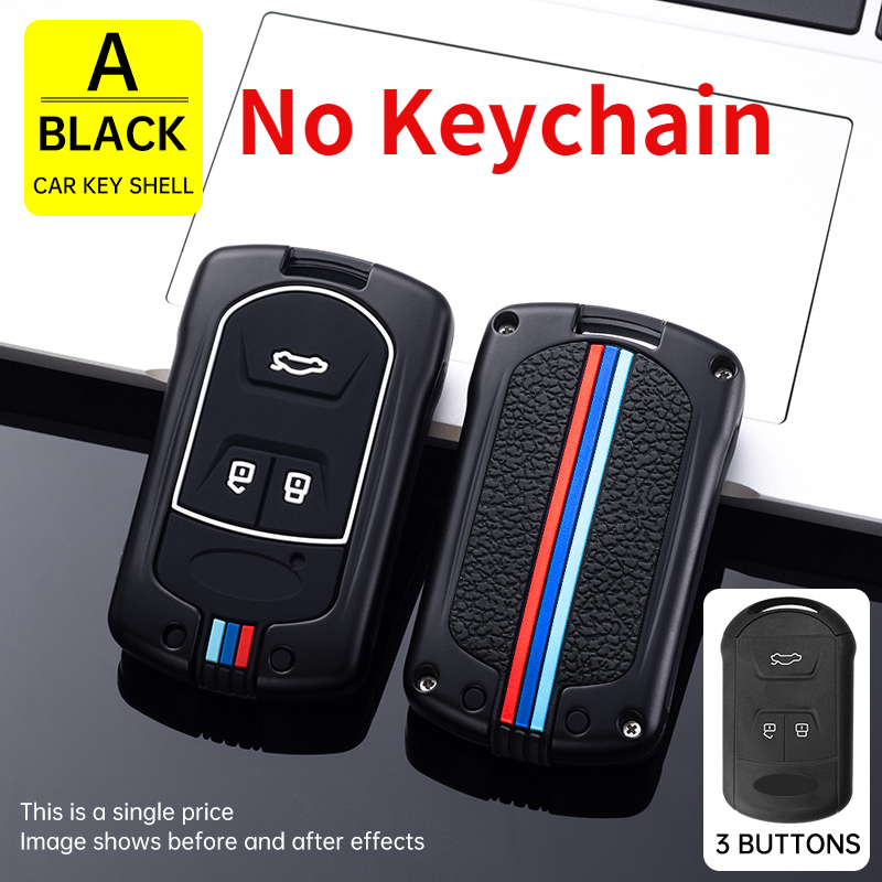 Custodia per chiave auto in metallo copertura guscio di protezione per Chery Tiggo 5 Tiggo 7 Tiggo 8 Arrizo 5x6 7 3 bottoni accessori portachiavi intelligenti - S2a46c8402dc2498d928f11c15c278f4d1