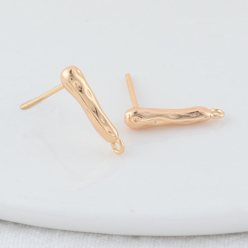 3*14,5mm 14 Karat vergoldet Messing Stick Ohr stecker hochwertige DIY DIY Schmuck machen Suche Zubehör – Detail 2