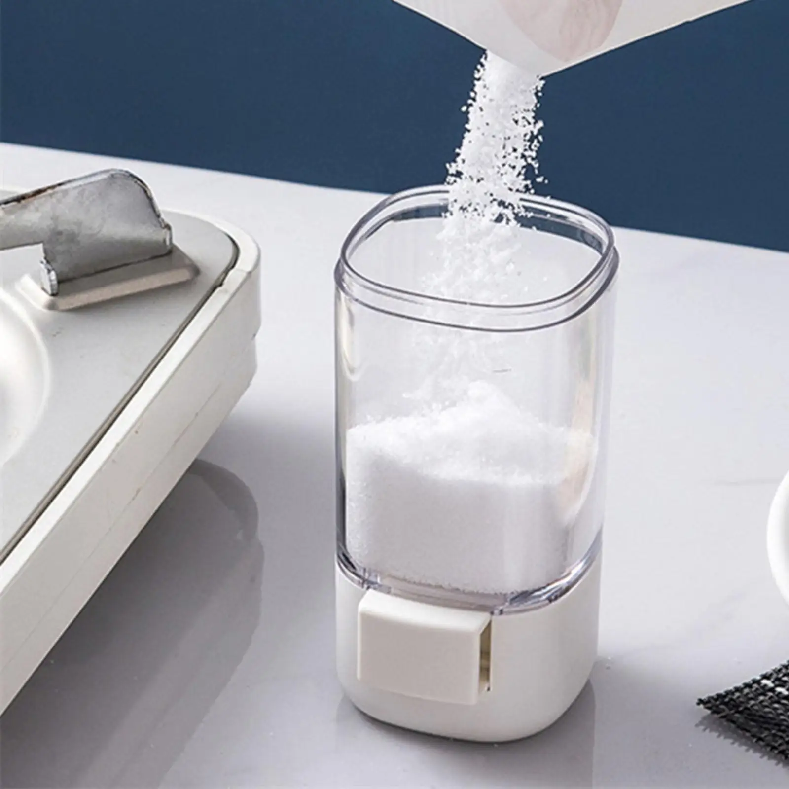Multifunctional Seasoning Bottle Storage Dispenser Transparent Salt Canisters for Home Cooking