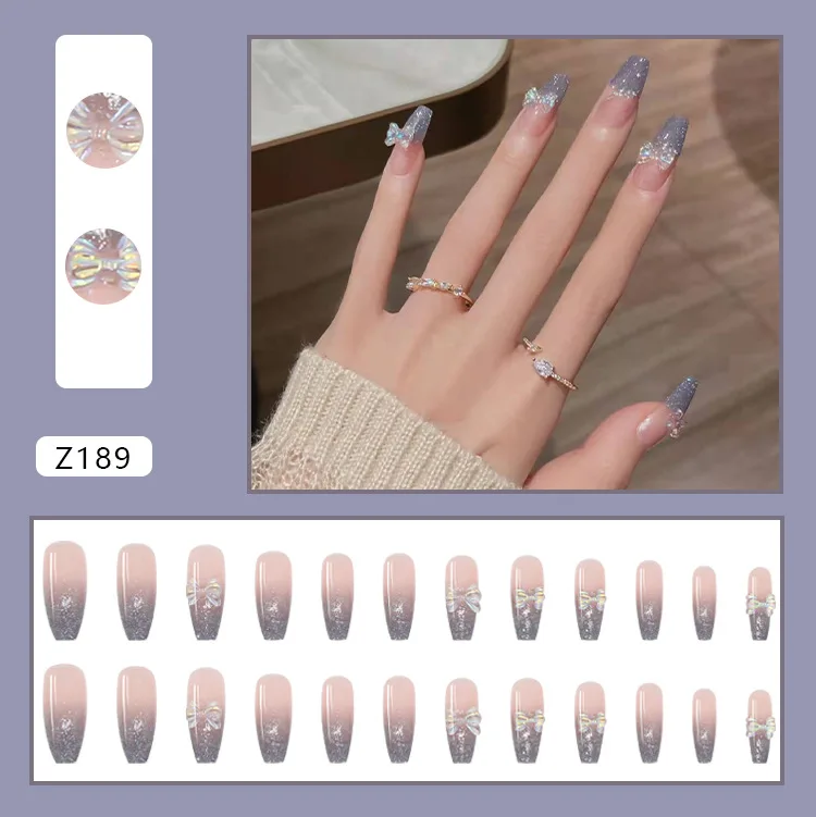 Beyprern Christmas gifts Wearable Artifical Nails Fake Nails With Glue