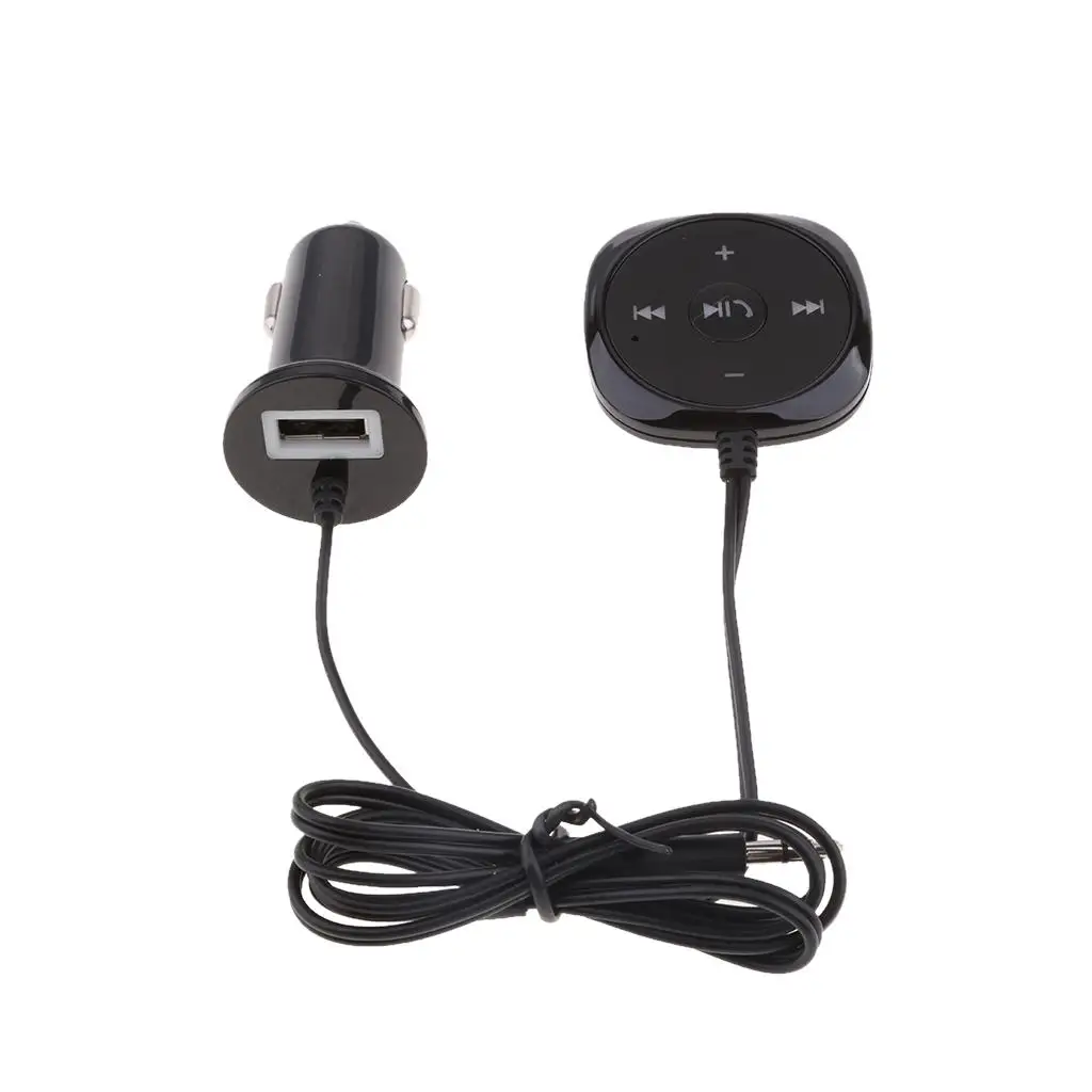 Bluetooth 3.0 Car Kit Hands-Free Wireless Receiver 2.1A USB Car Charger 3.5mm AUX Universal Most Car