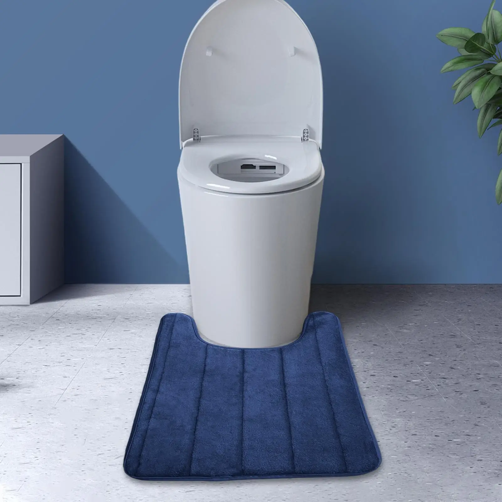 Absorbent Bath Mat Shower Rugs Washable Soft Non Slip Toilet Pedestal Rug for Shower Room Kitchen Bathroom Laundry Room Carpet