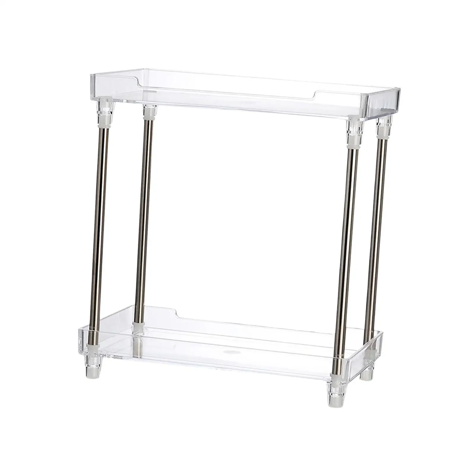 Double Layer Kitchen Rack Stable Non Slip Modern Multifunction Jewelry Storage Tray for Home Pantry Living Room Cupboard