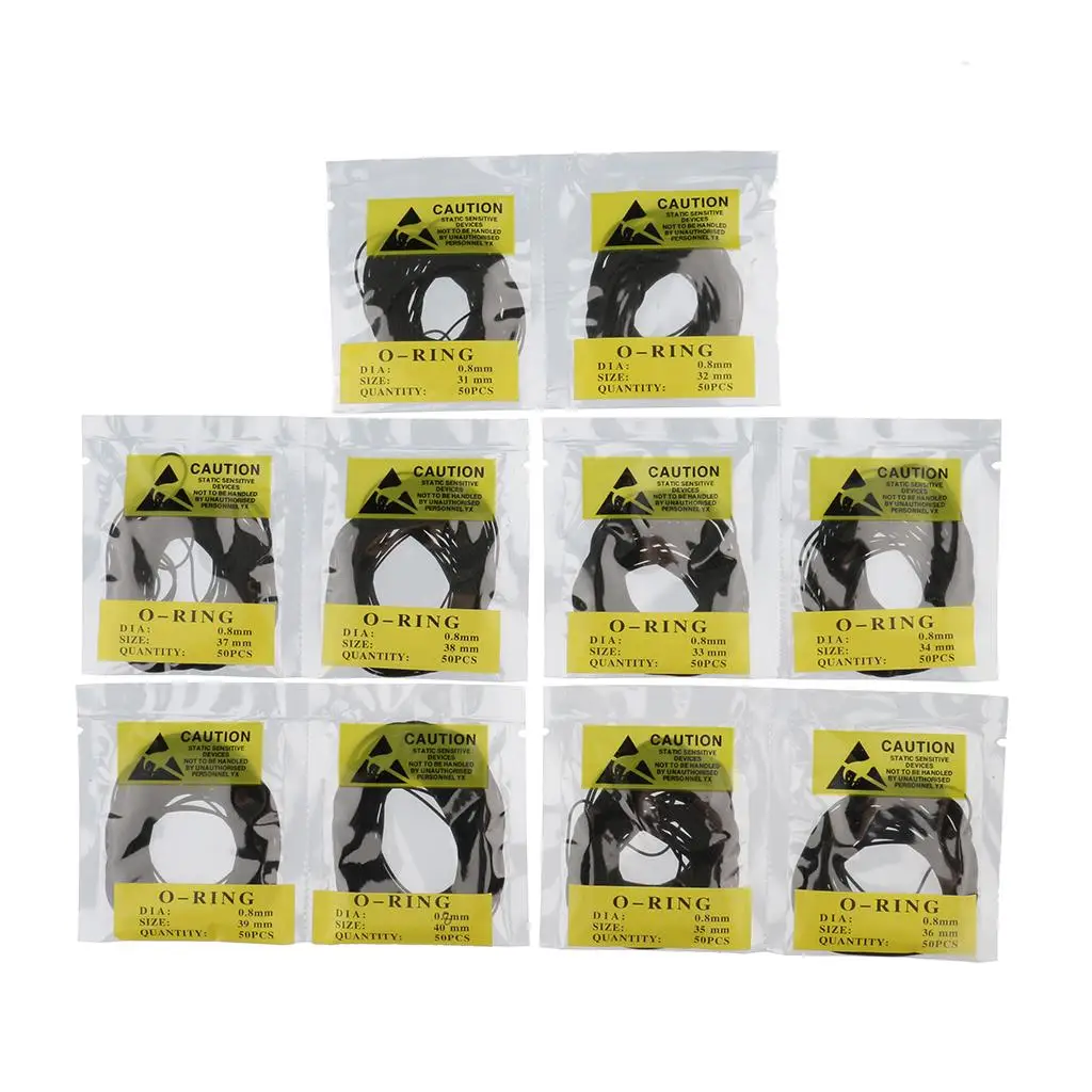 Wholesale 500 0.8mm Rubber Watch Gasket Kit Seals Washers Replacement