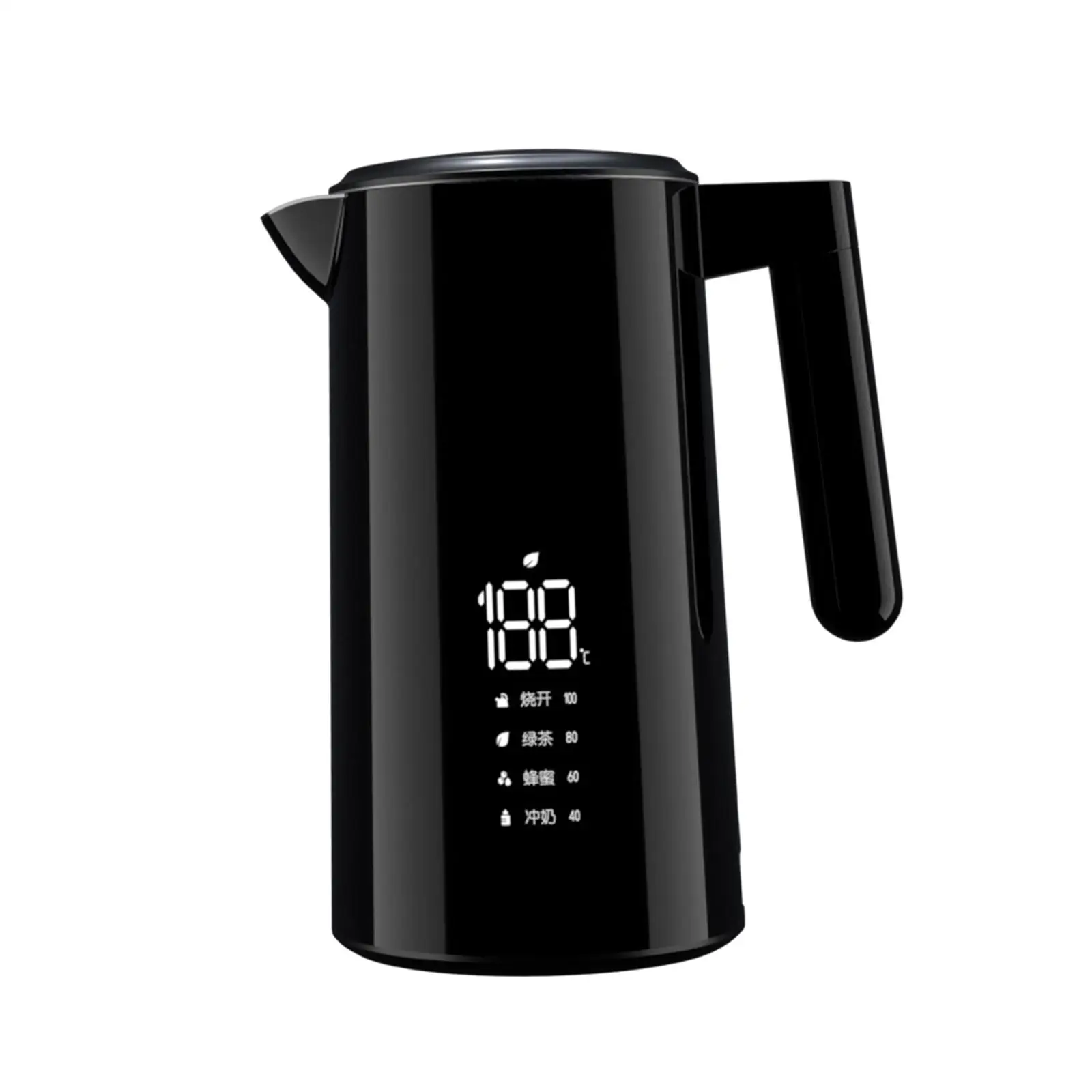 Electric Car Kettle Boiler 12V/24V Temperature Display 1200ml Stainless Steel Heating Cup for Coffee Outdoor Camping